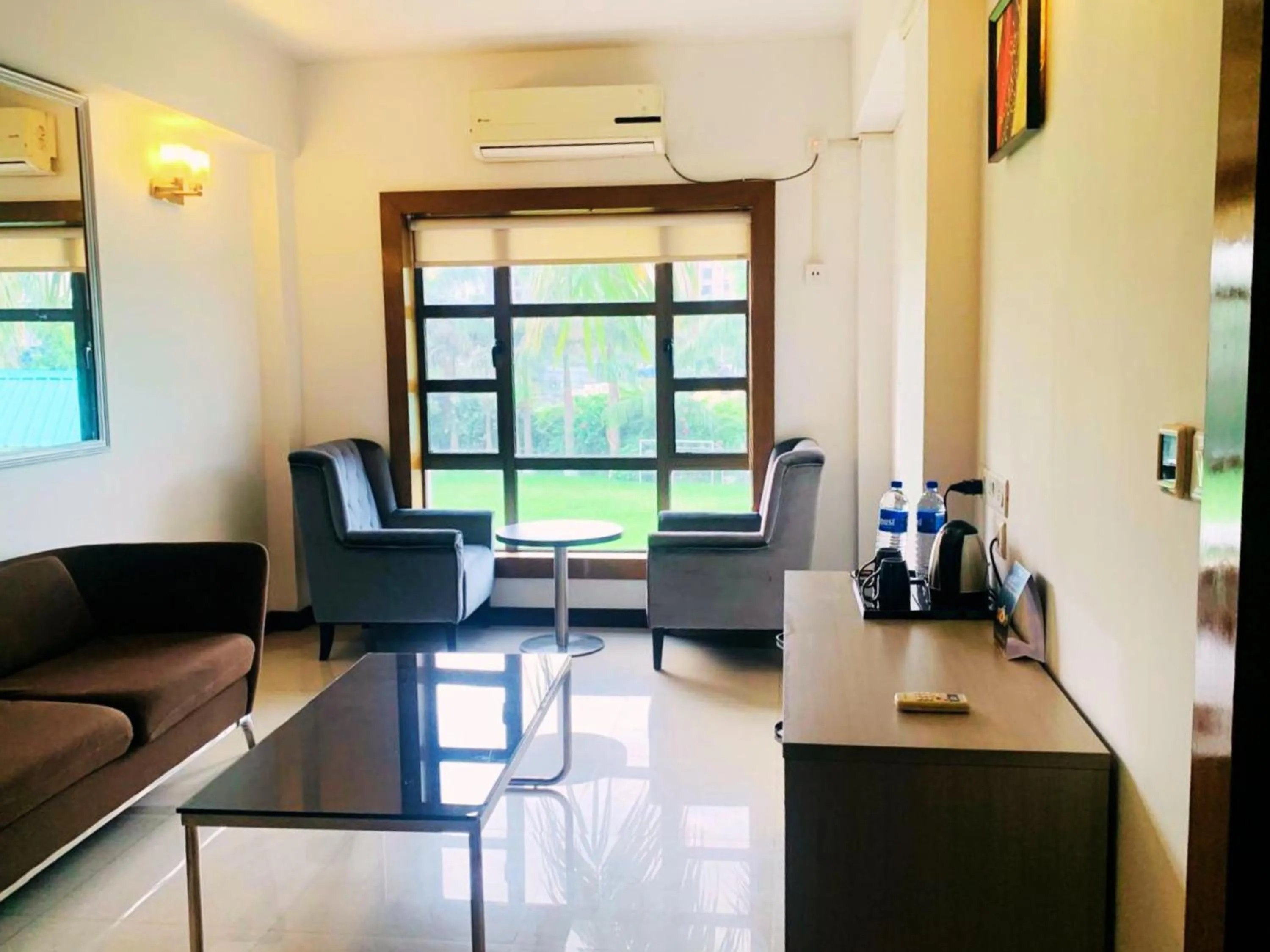 Living room in Aristocrat Hotel, New Town, Kolkata