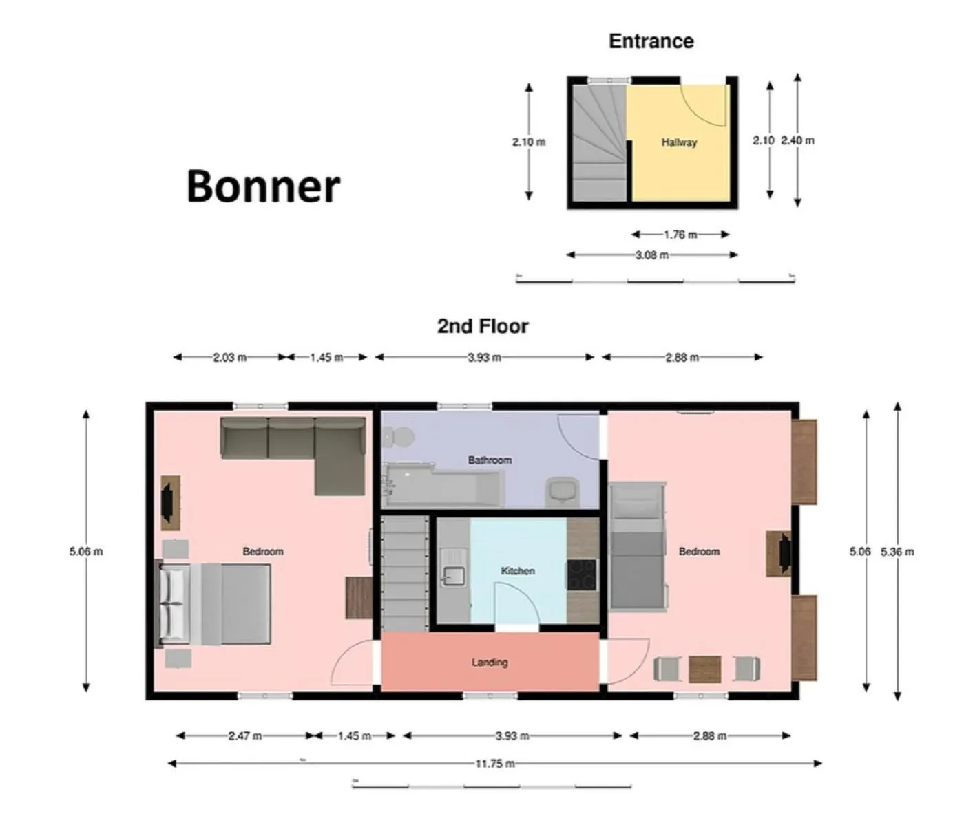 Floor plan in Glendower Guest Apartments