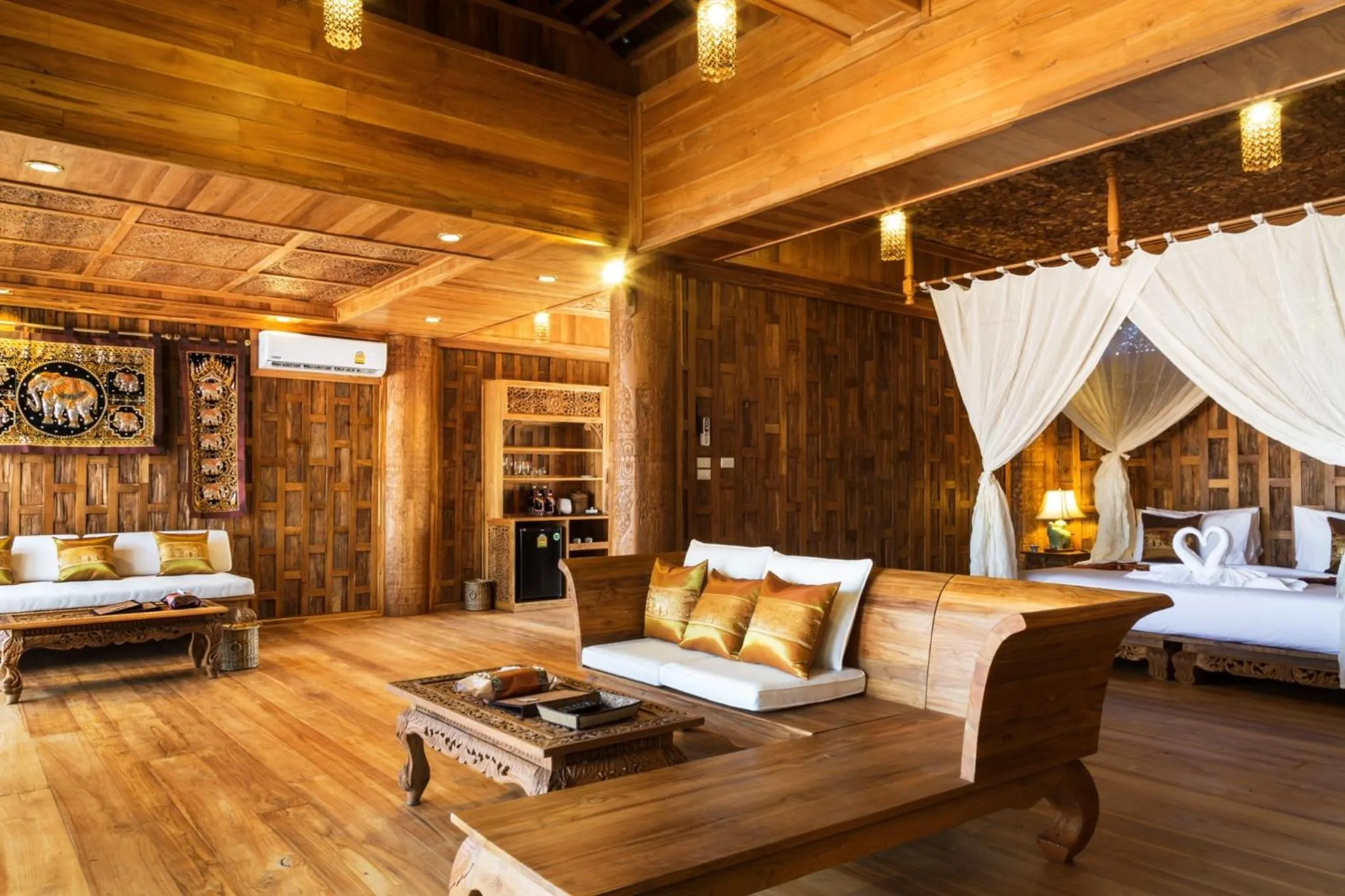 Living room, Bed in Santhiya Phuket Natai Resort & Spa