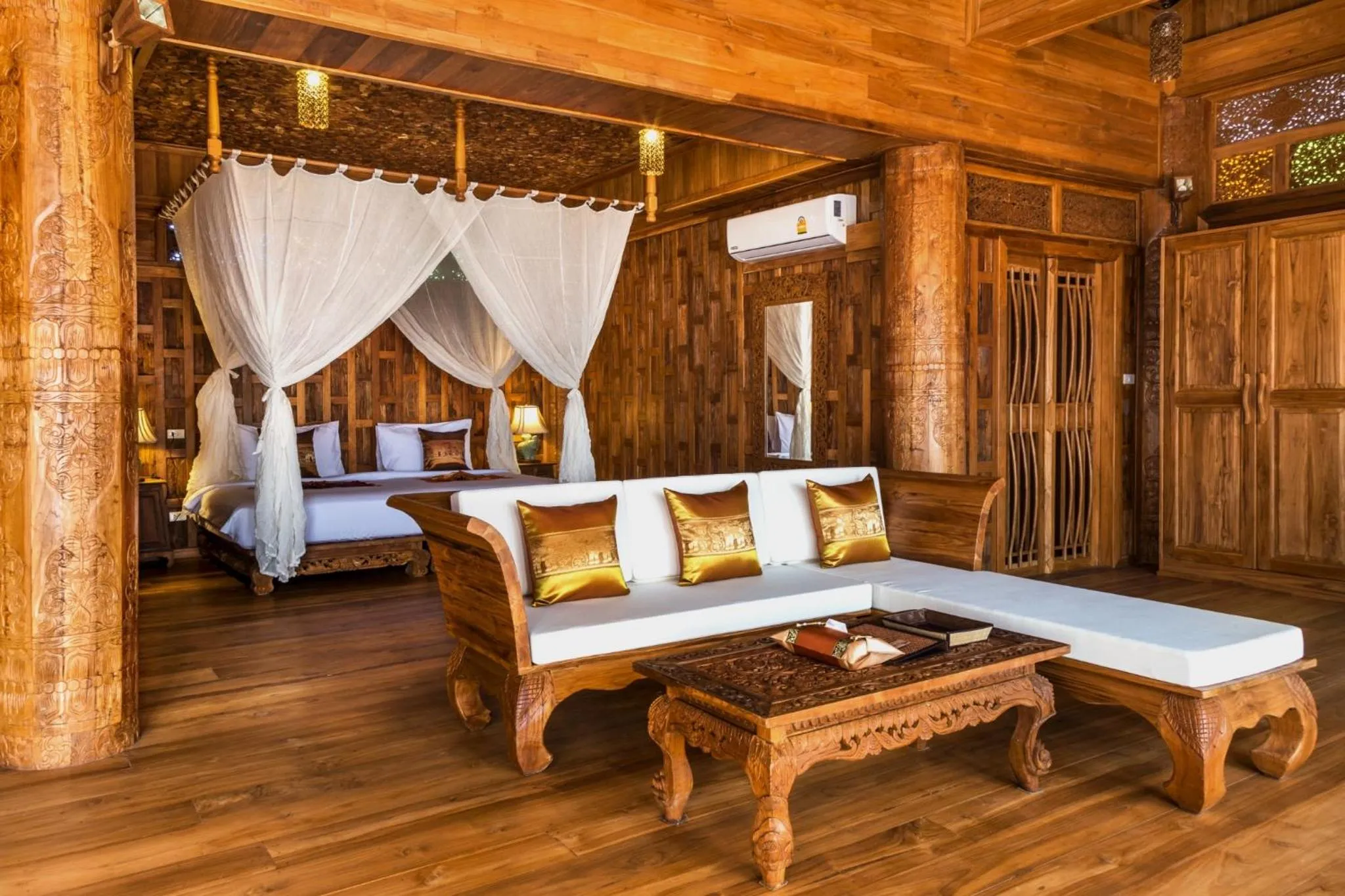 Seating area, Bed in Santhiya Phuket Natai Resort & Spa