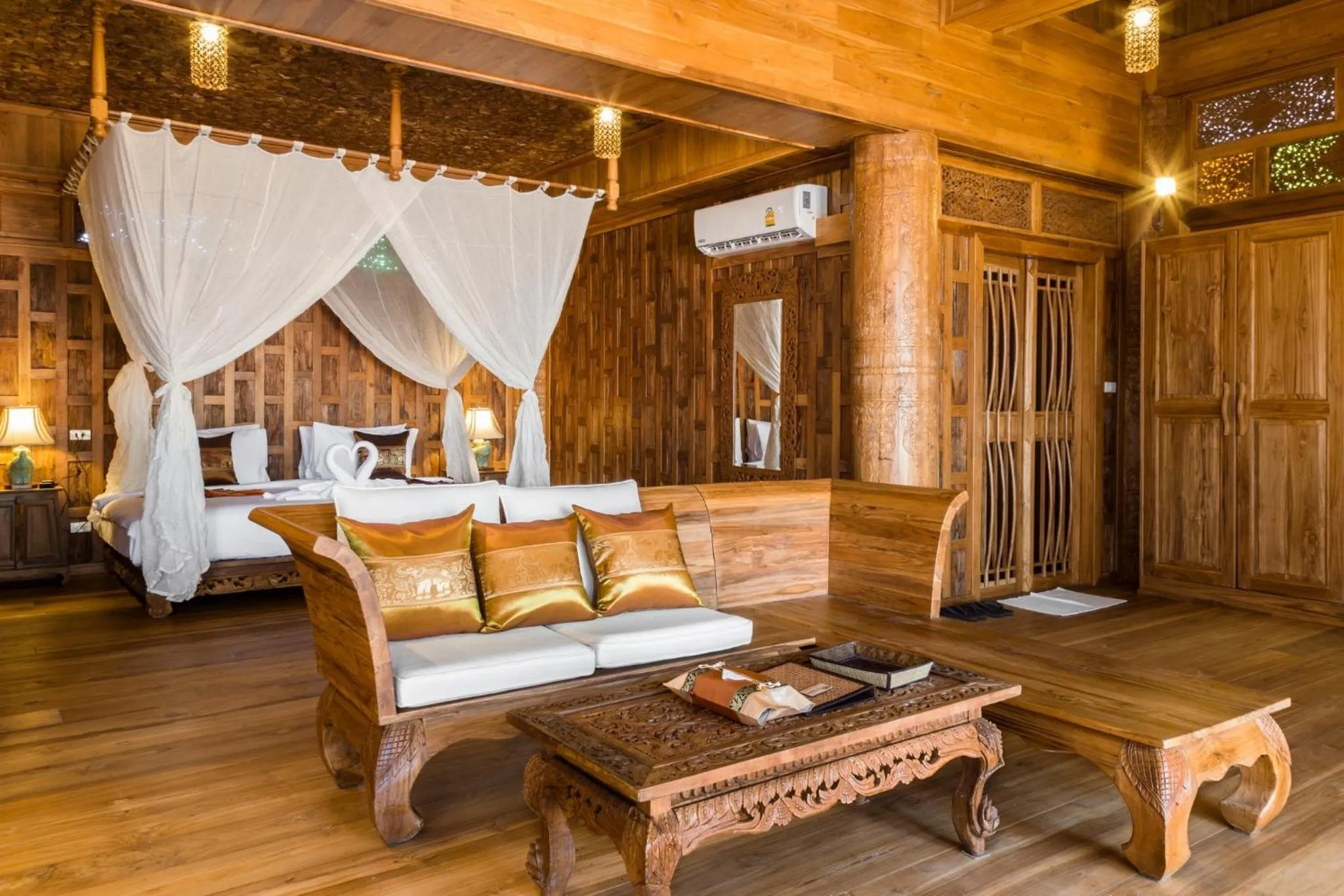 Living room, Bed in Santhiya Phuket Natai Resort & Spa