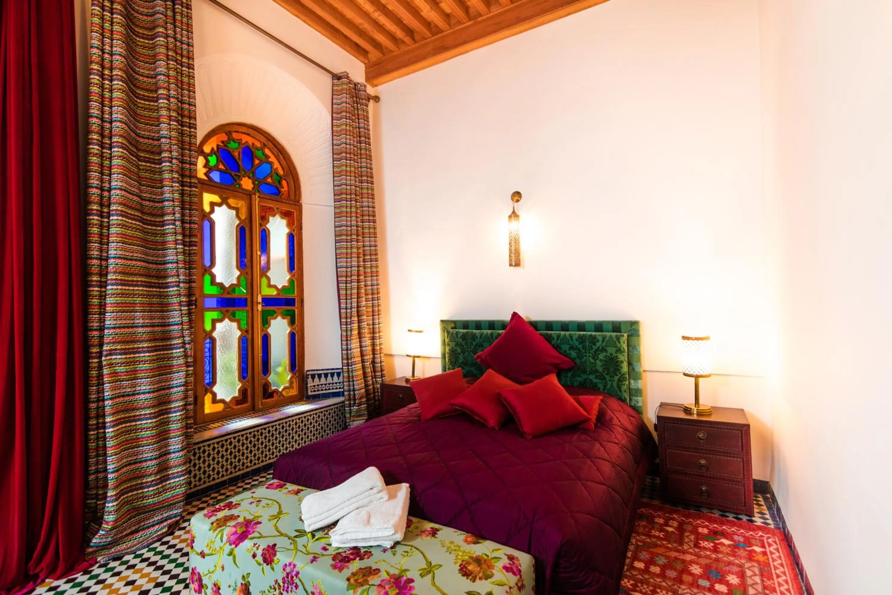 Bed in Riad Fes Nass Zmane