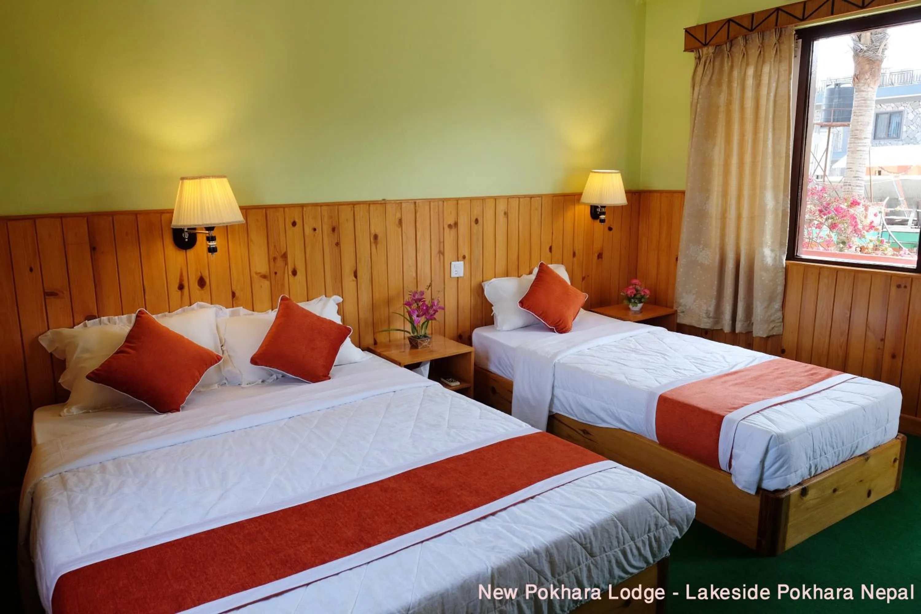 Bed in New Pokhara Lodge - Pokhara Lakeside