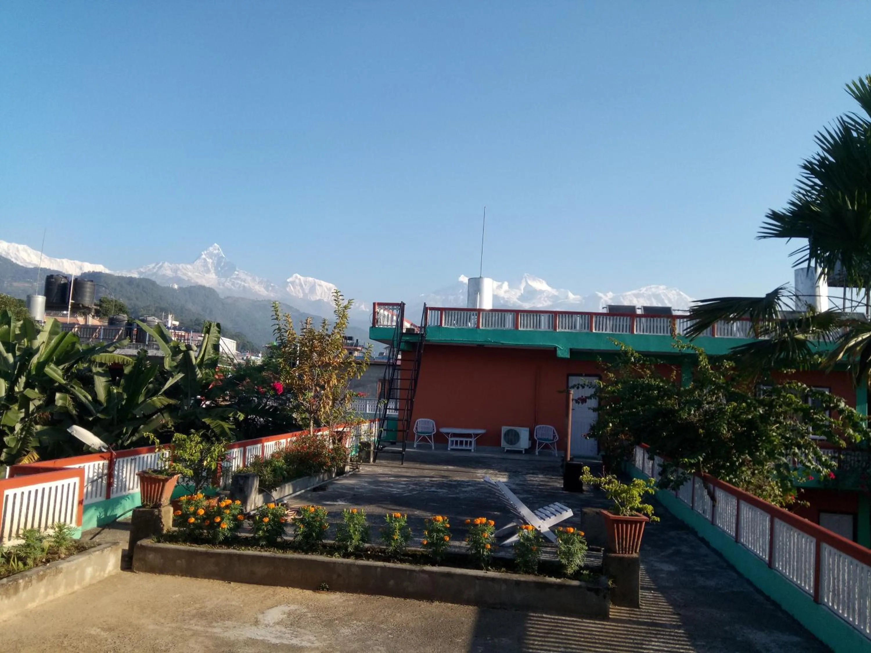 Balcony/Terrace in New Pokhara Lodge - Pokhara Lakeside
