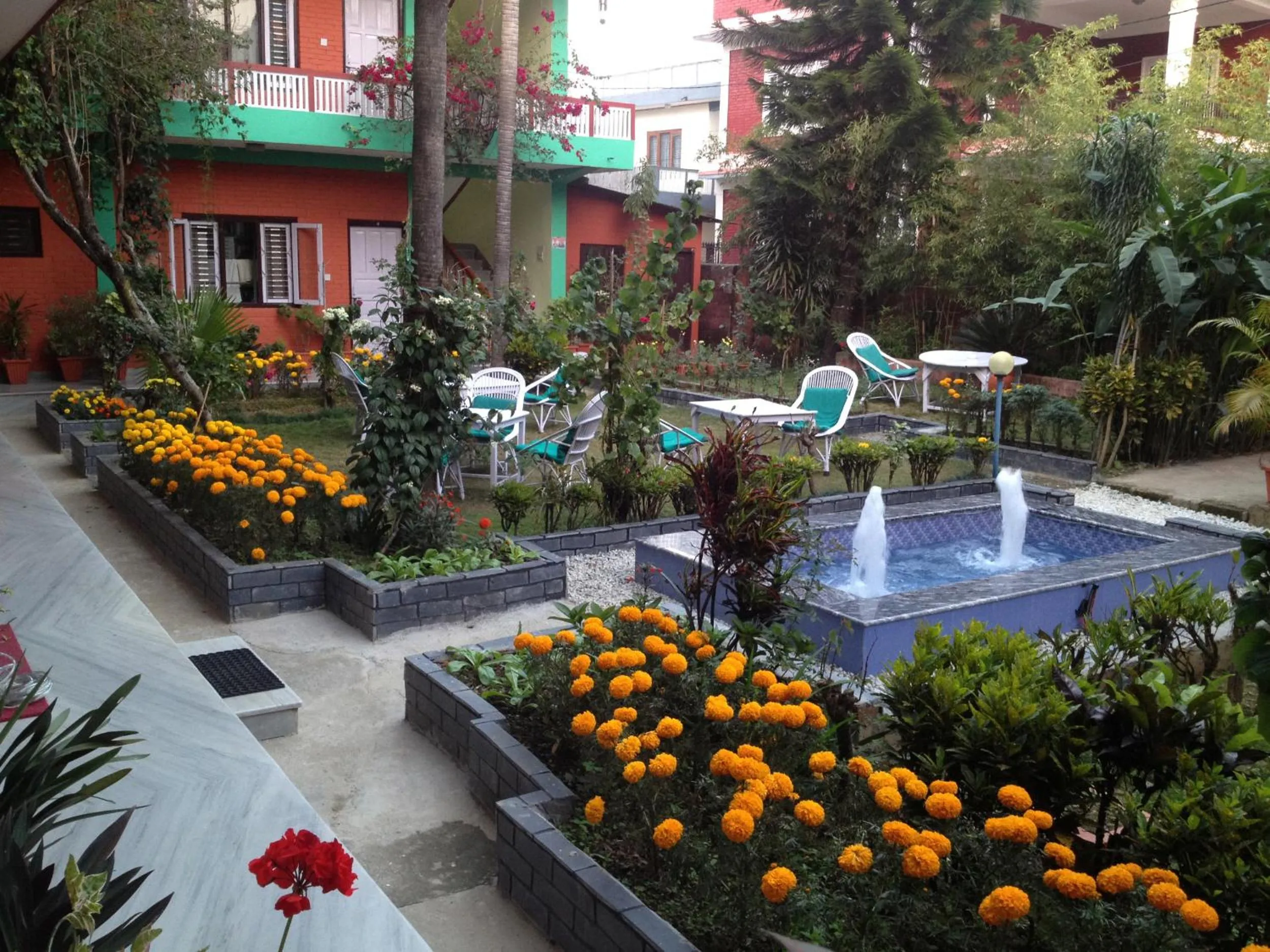 Patio in New Pokhara Lodge - Pokhara Lakeside