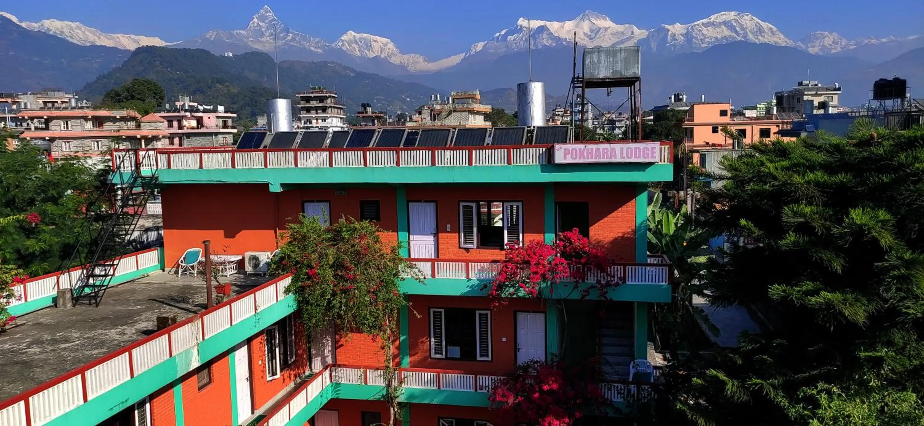 Balcony/Terrace in New Pokhara Lodge - Pokhara Lakeside