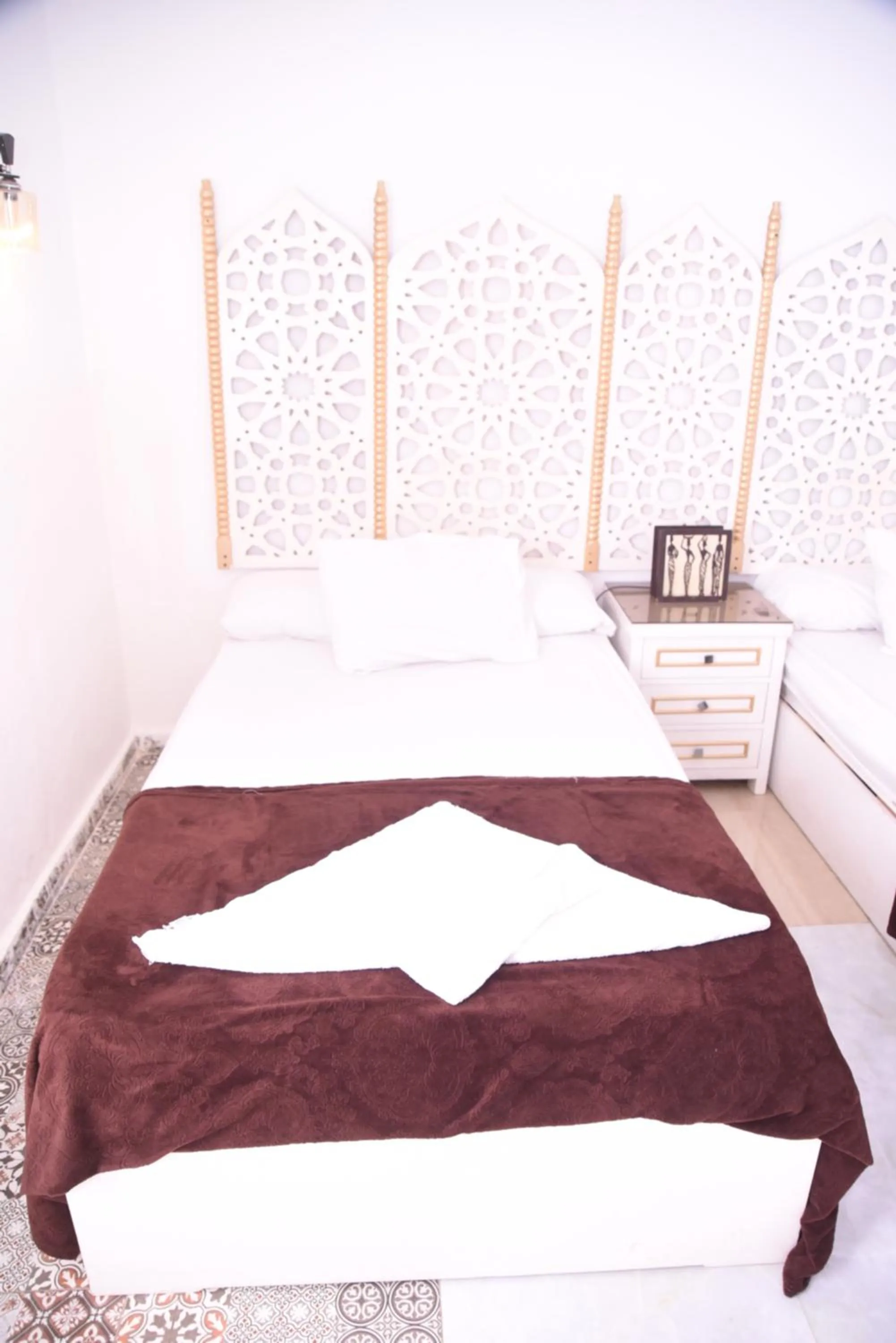 Bed in Arabian Nights Pyramids Guesthouse
