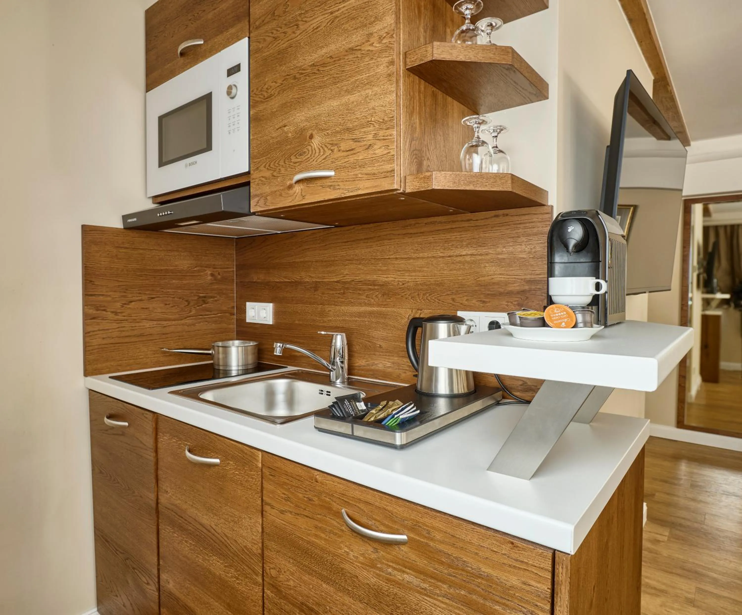 Kitchen or kitchenette in Hotel Kraft
