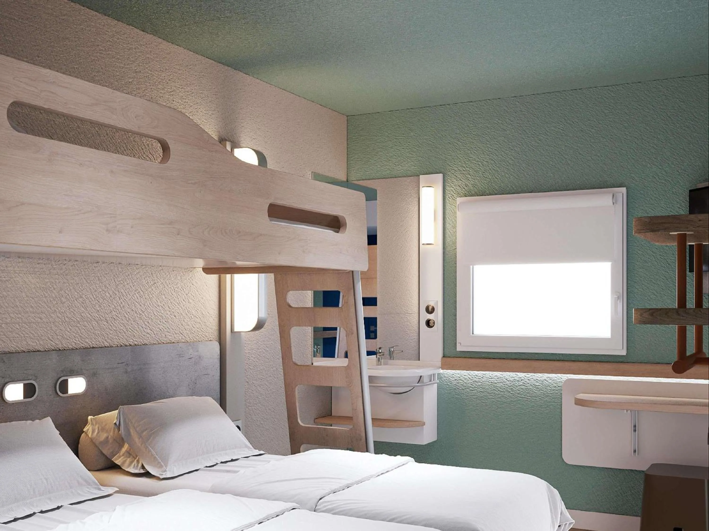 Bedroom, Bed in ibis budget Poitiers Nord Futuroscope