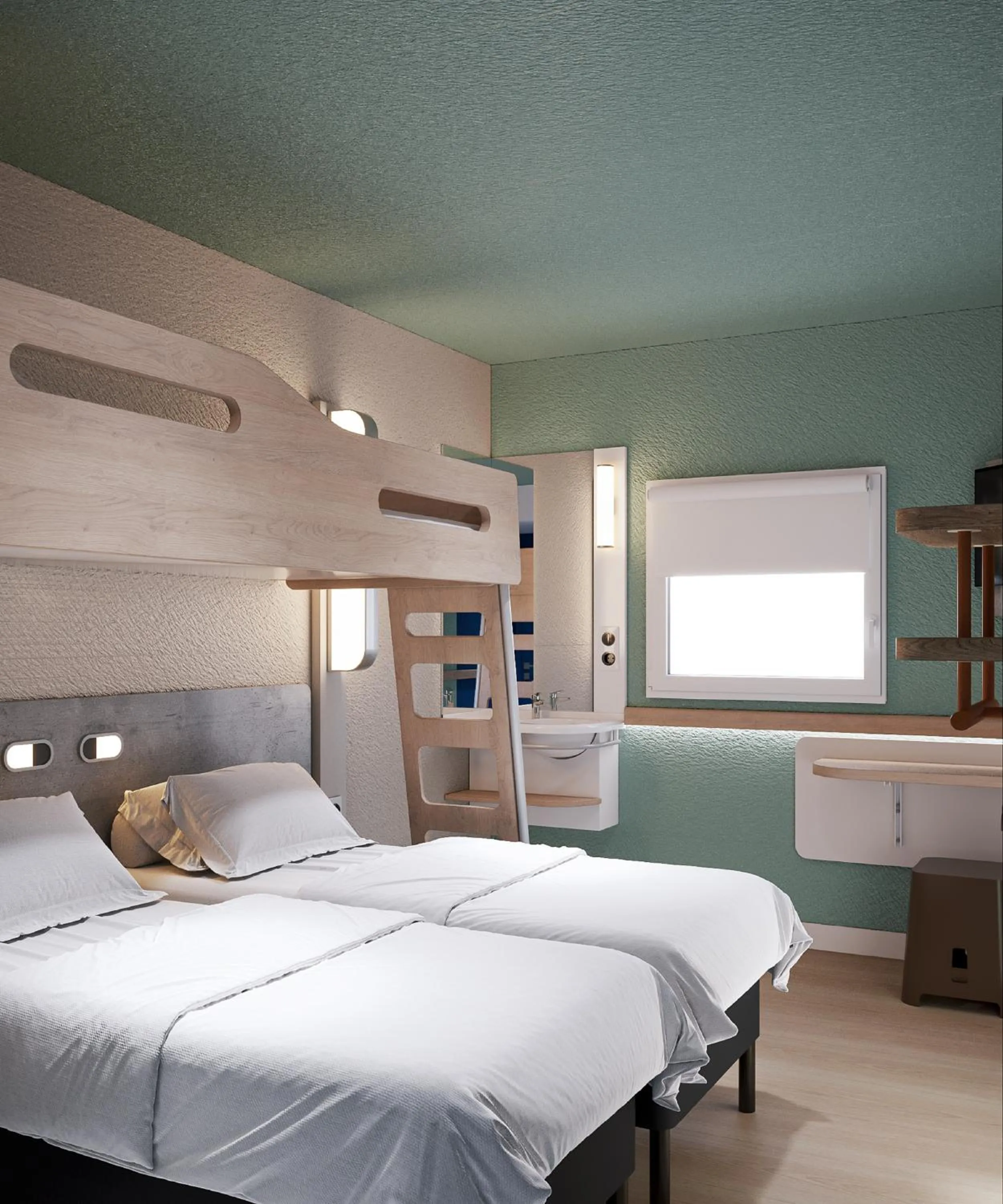 Bedroom, Bed in ibis budget Poitiers Nord Futuroscope