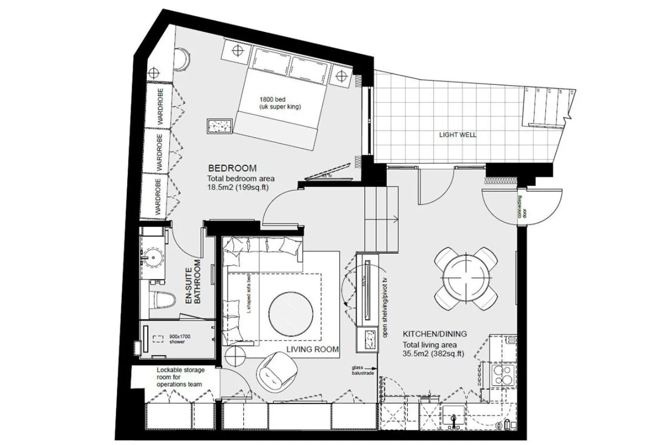 Floor plan in 15 Basil Street Knightsbridge, Luxury Serviced Apartments