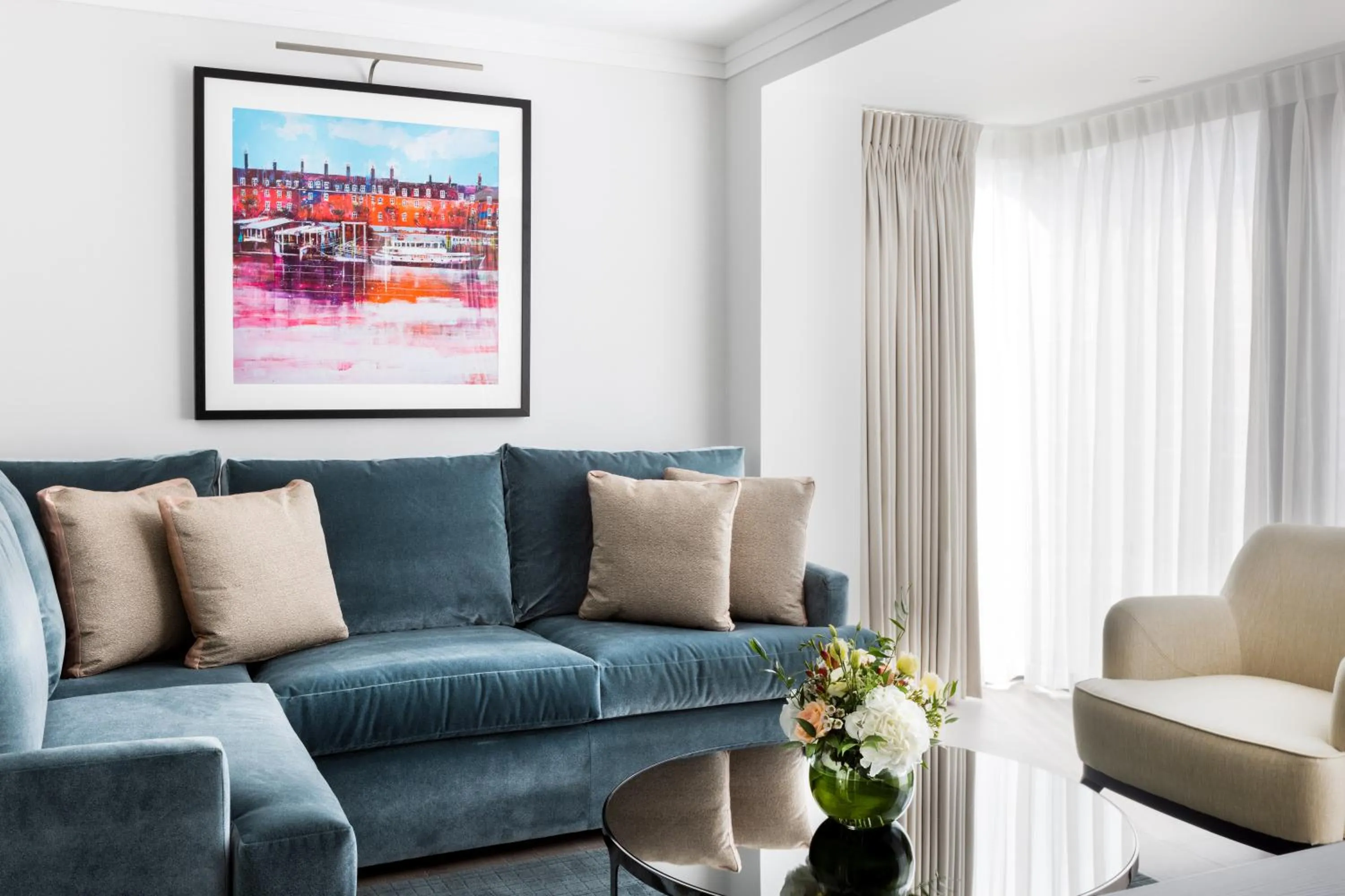 Living room in 15 Basil Street Knightsbridge, Luxury Serviced Apartments