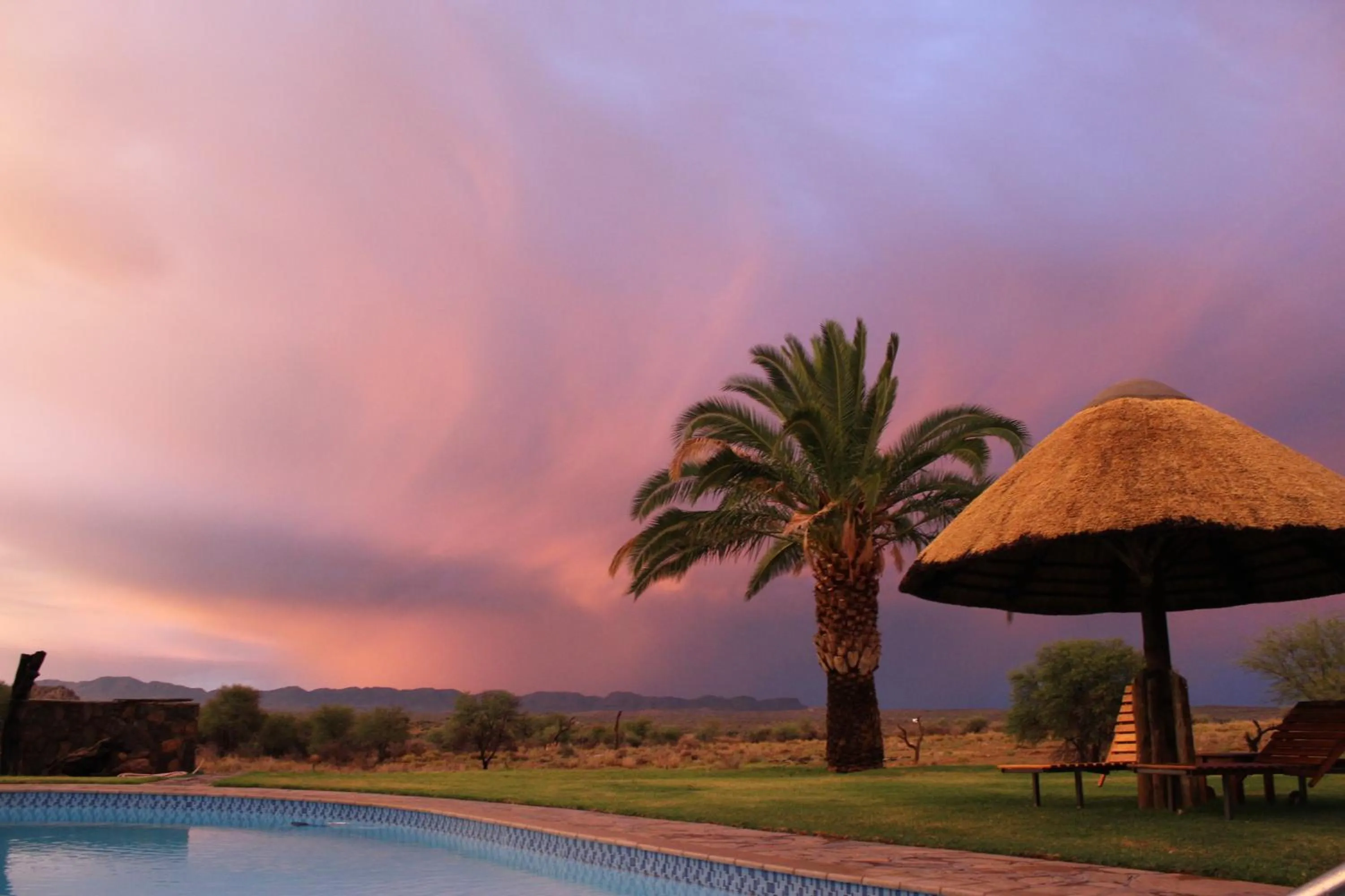 Pool view in Auas Safari Lodge