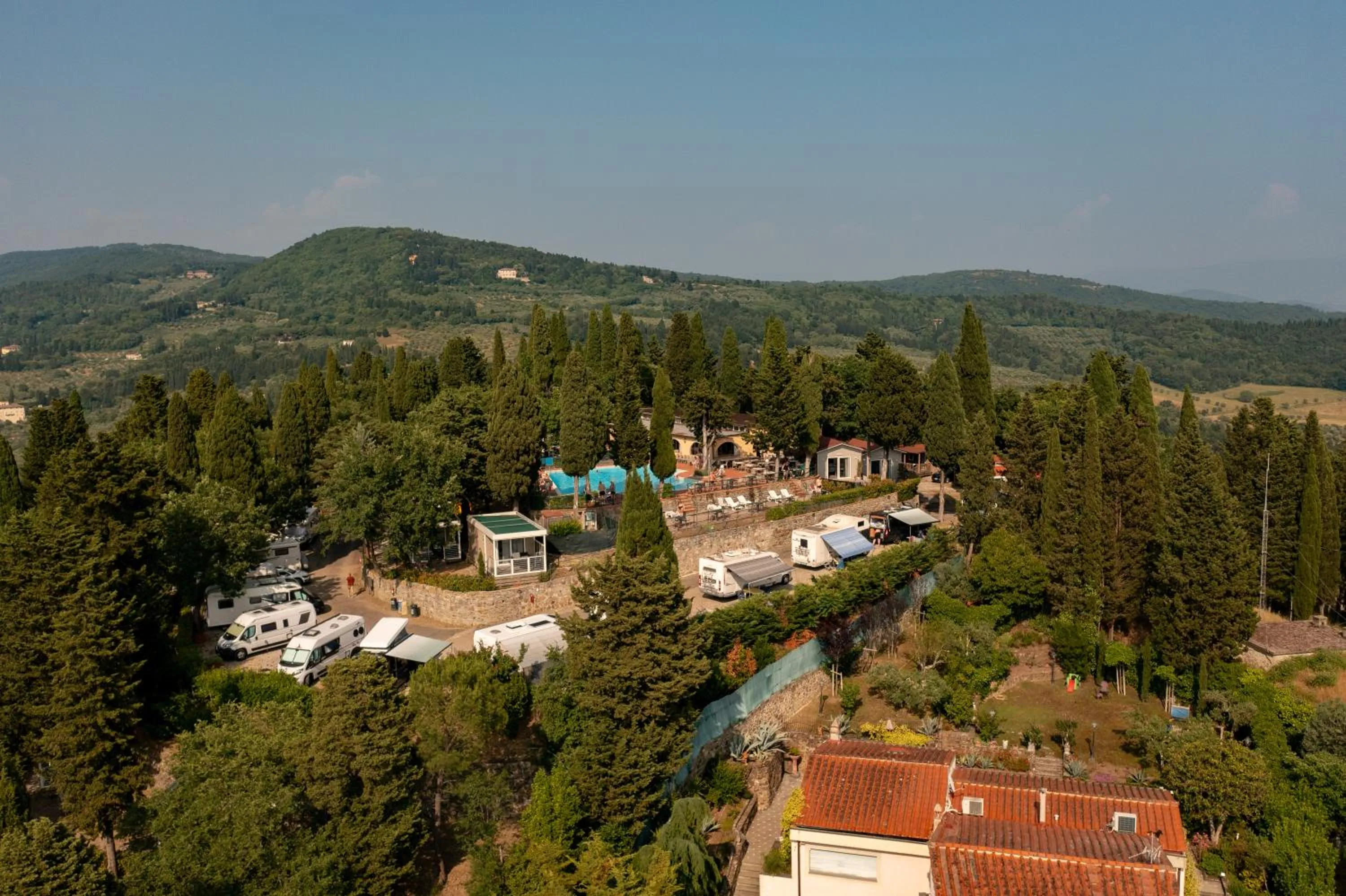 Bird's eye view in Camping Village Panoramico Fiesole