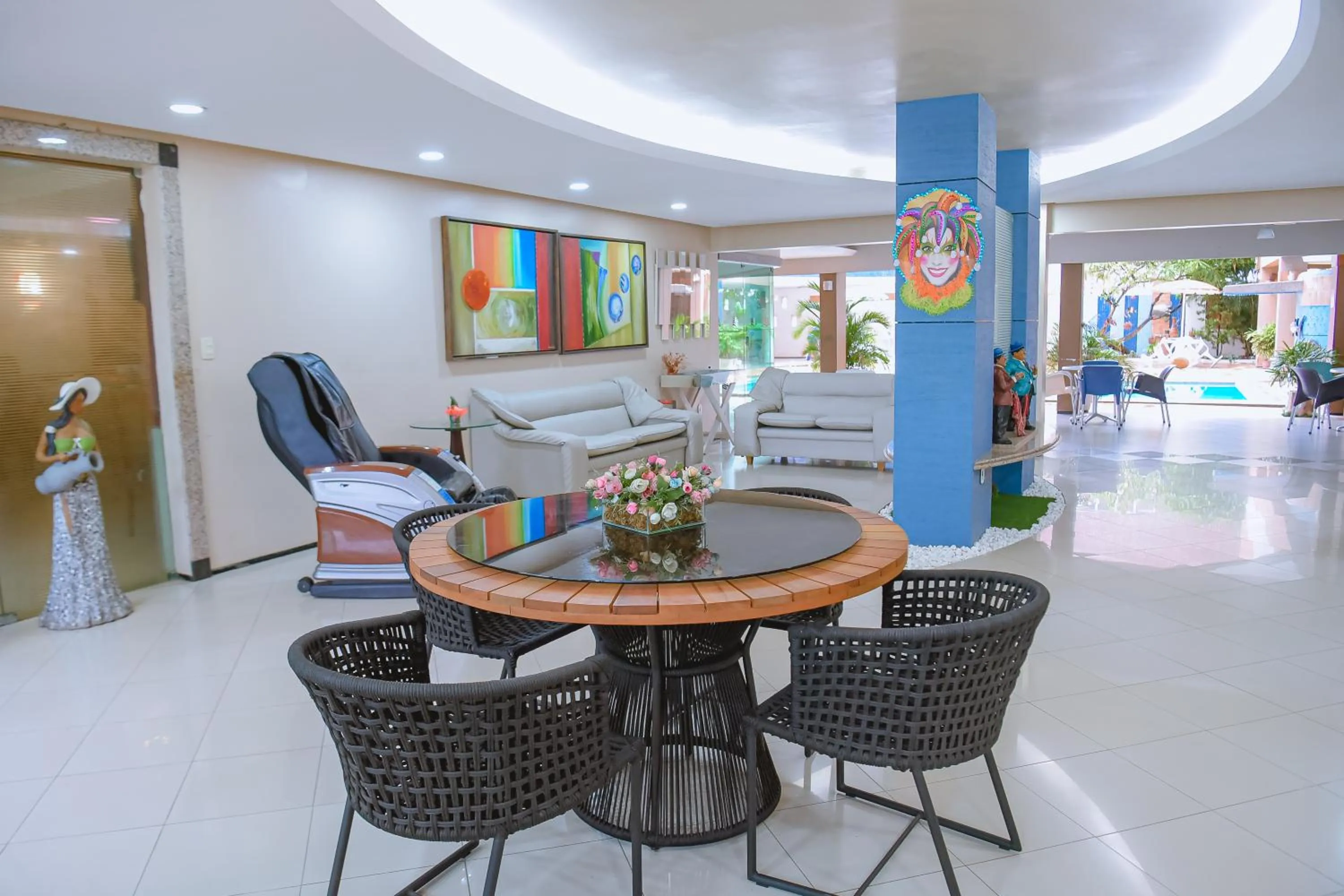 Seating area in Hotel Praia Ponta d'Areia