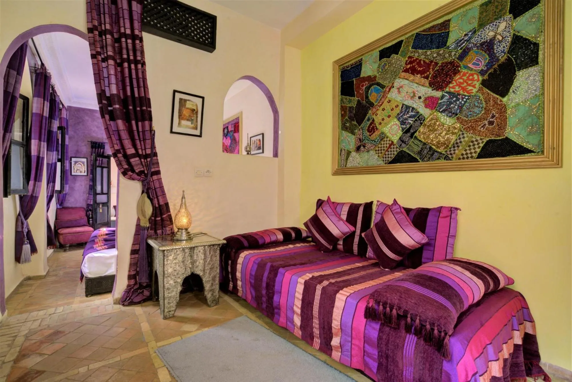 Seating area, Bed in Riad Dar El Souk