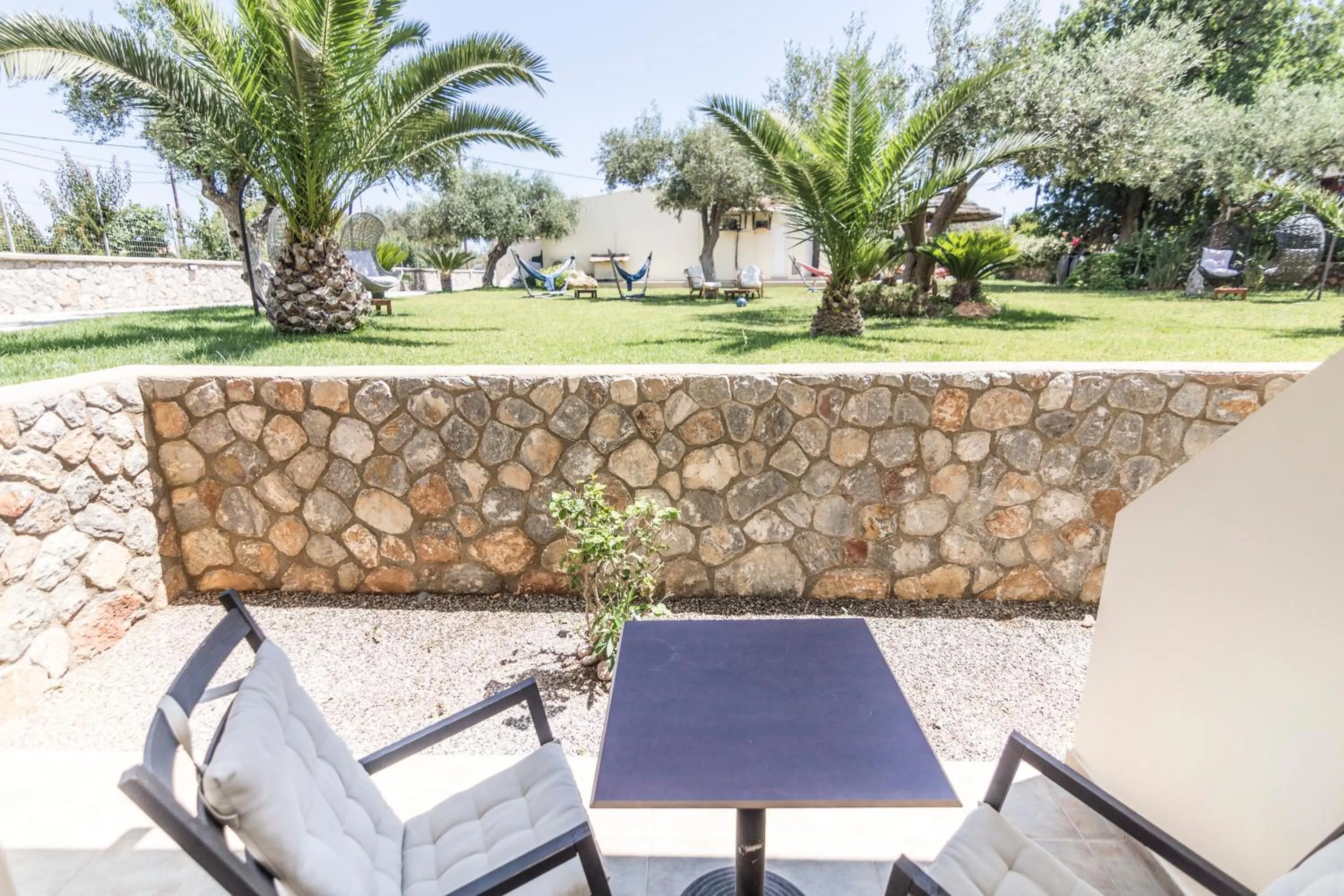 Garden view in Lindos Blue Sky
