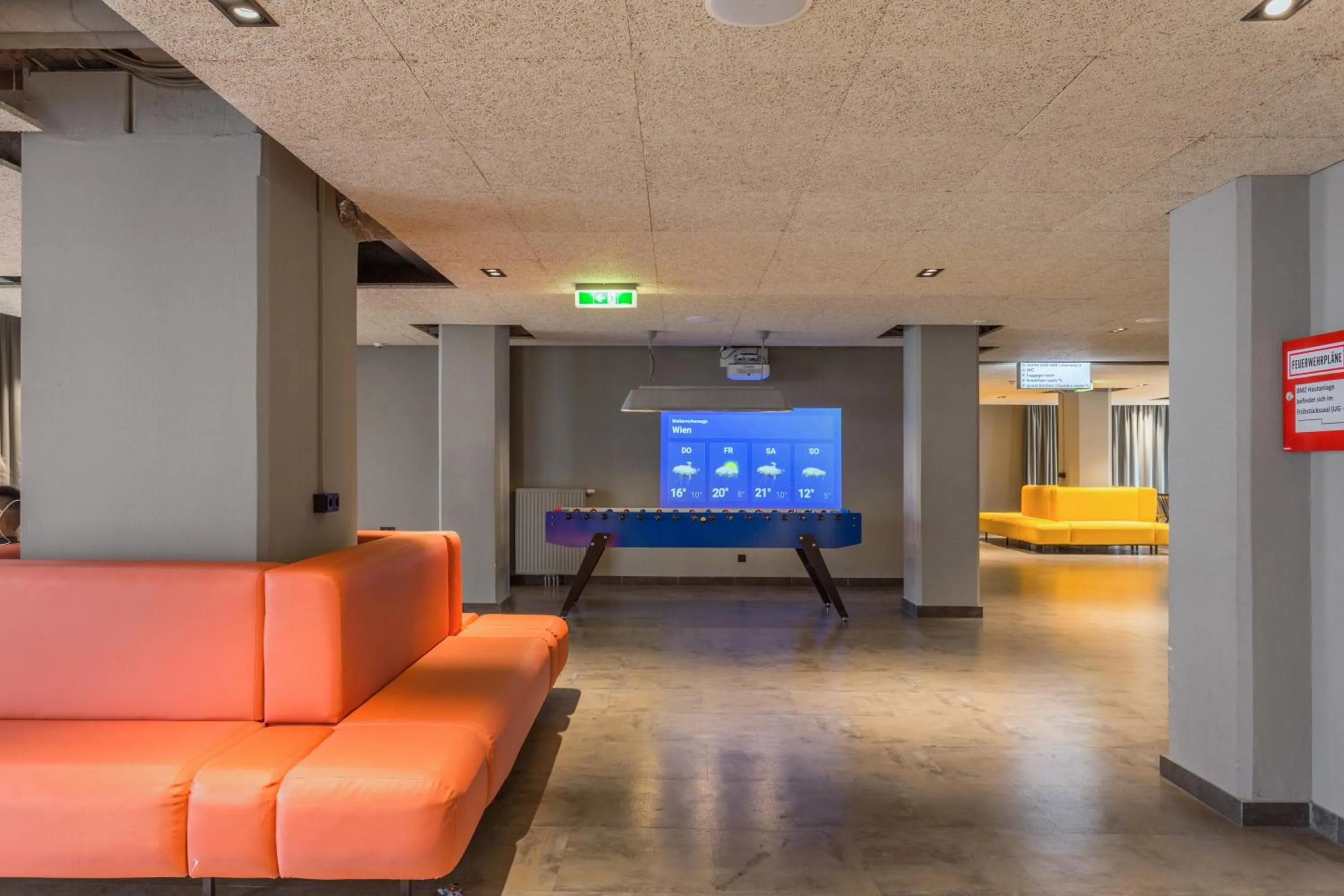 Seating area in a&o Wien Hauptbahnhof