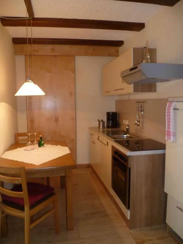 Kitchen or kitchenette in Kirschberghof Gästehaus und Weinverkauf