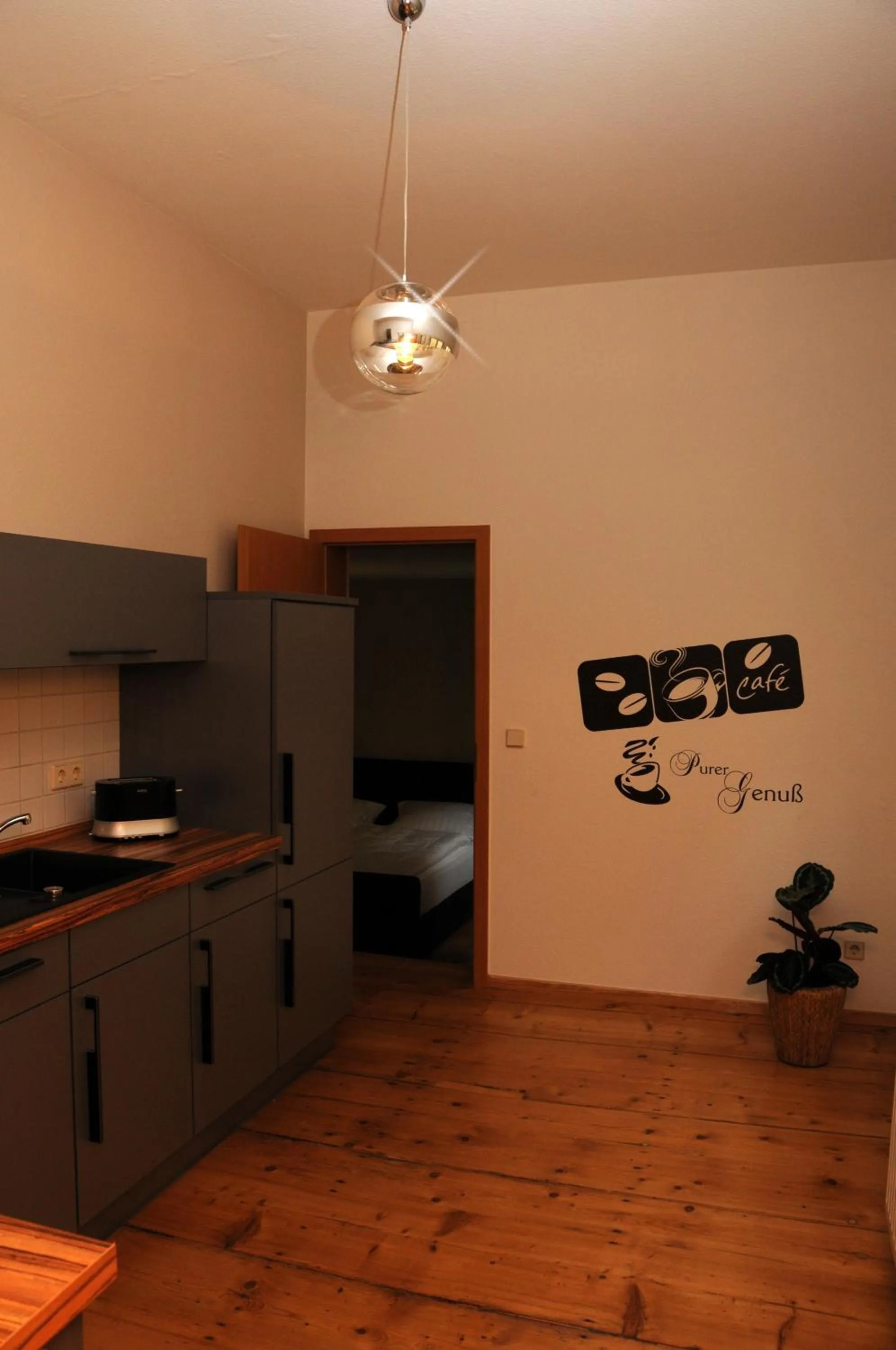 Kitchen or kitchenette in Apartments am Brunnen