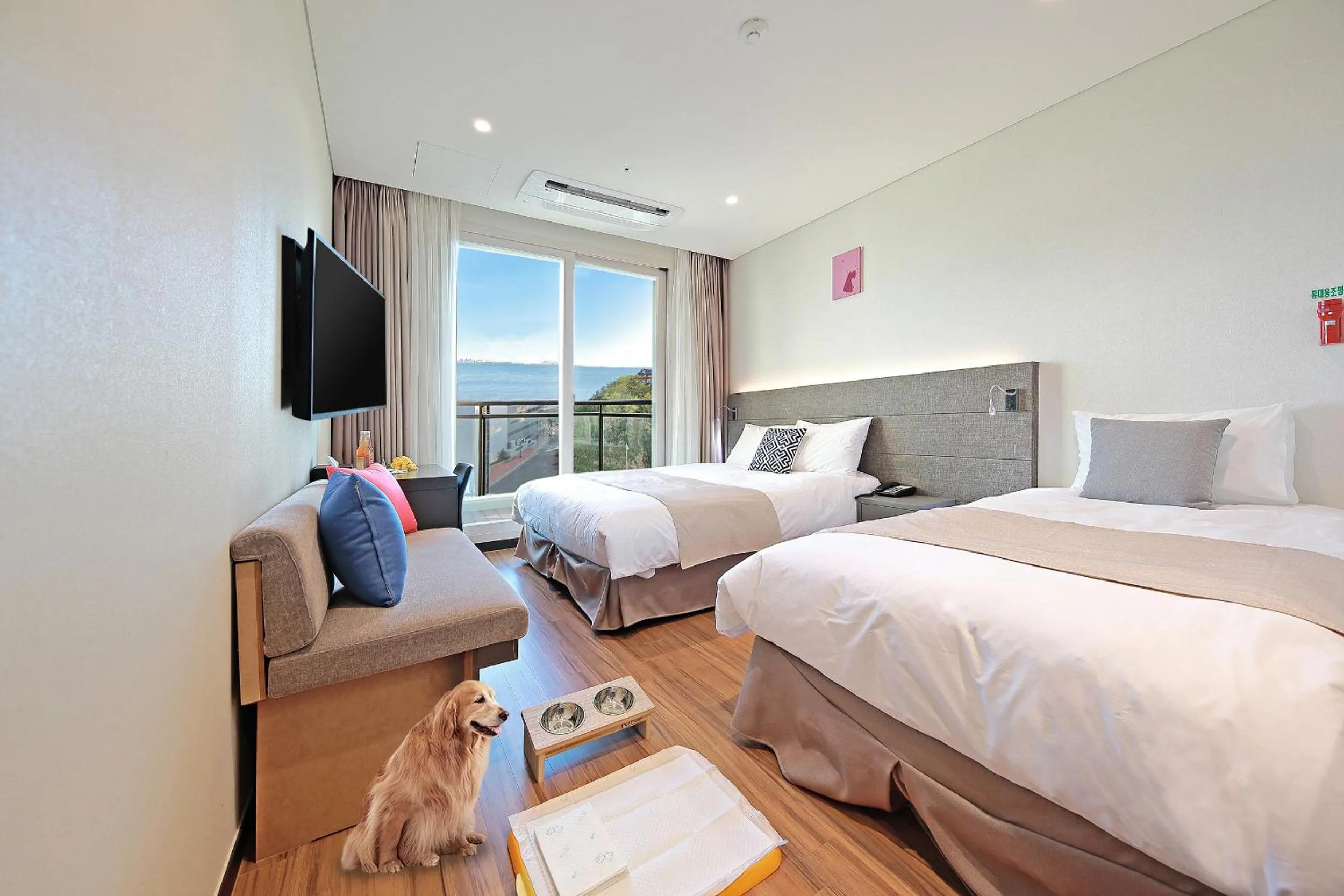 Bed in Airsky Hotel Incheon