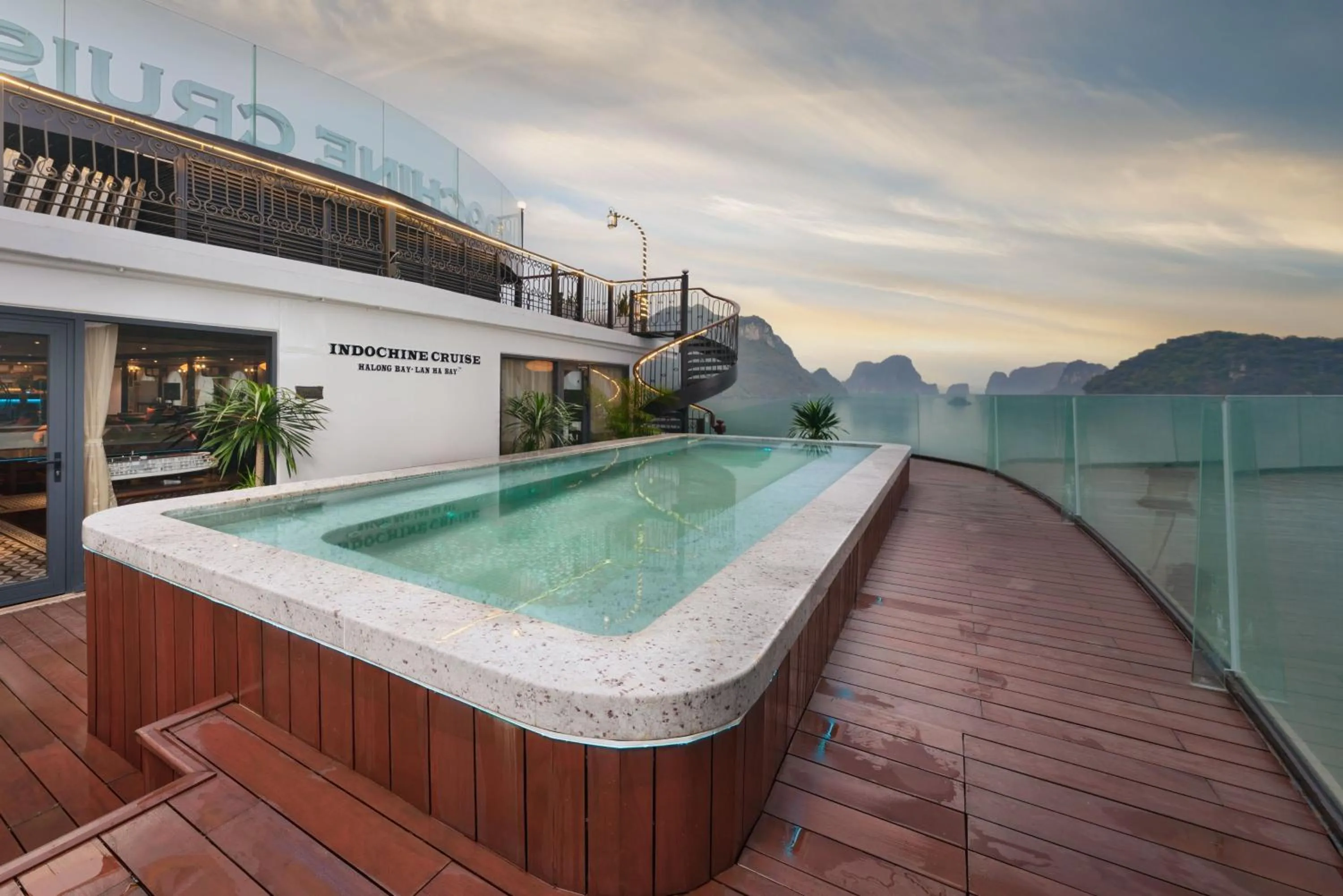 Pool view in Indochine Cruise Lan Ha Bay