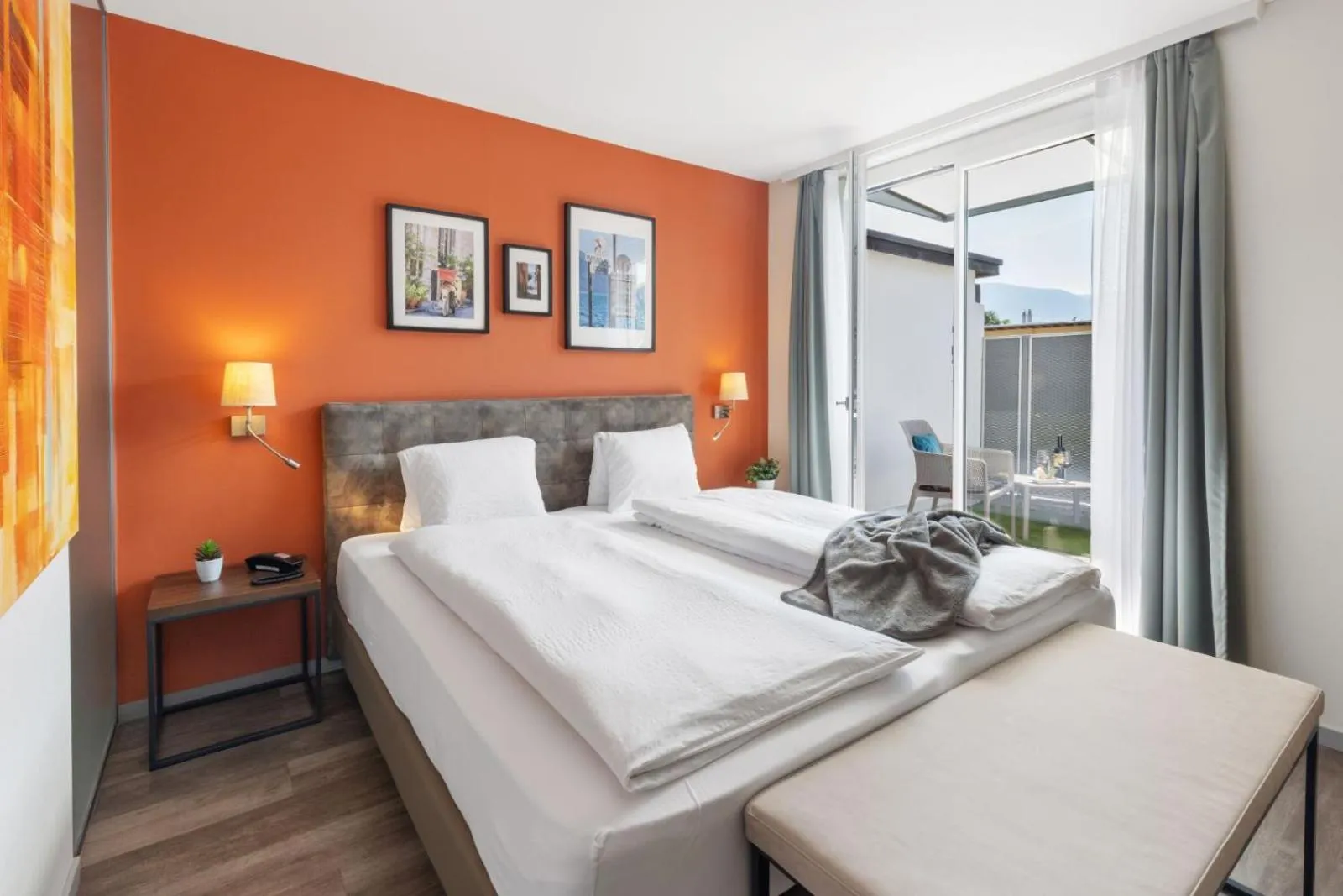 Bedroom, Bed in Ascona Lodge, Pool & Garden Retreat