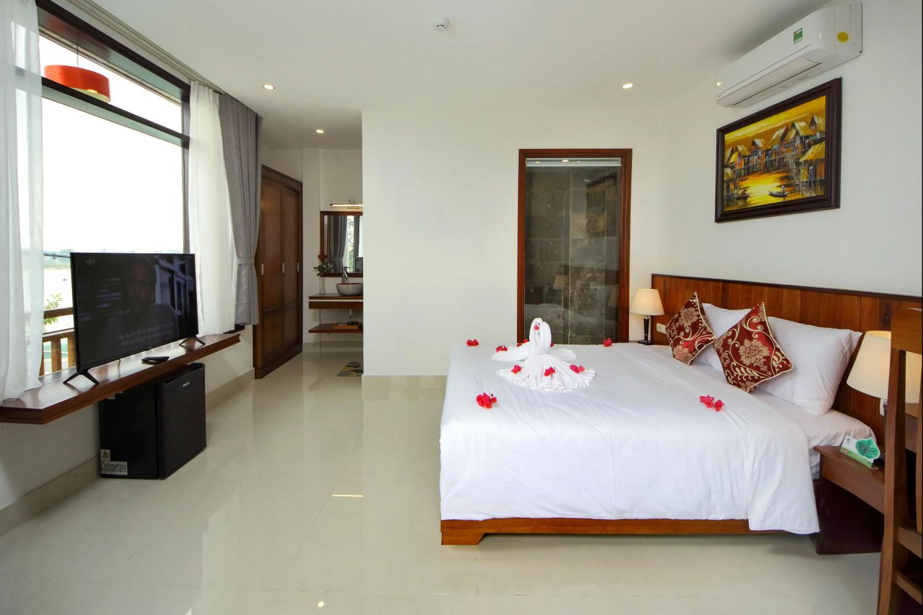 City view, Bed in Threeway Riverside Villa