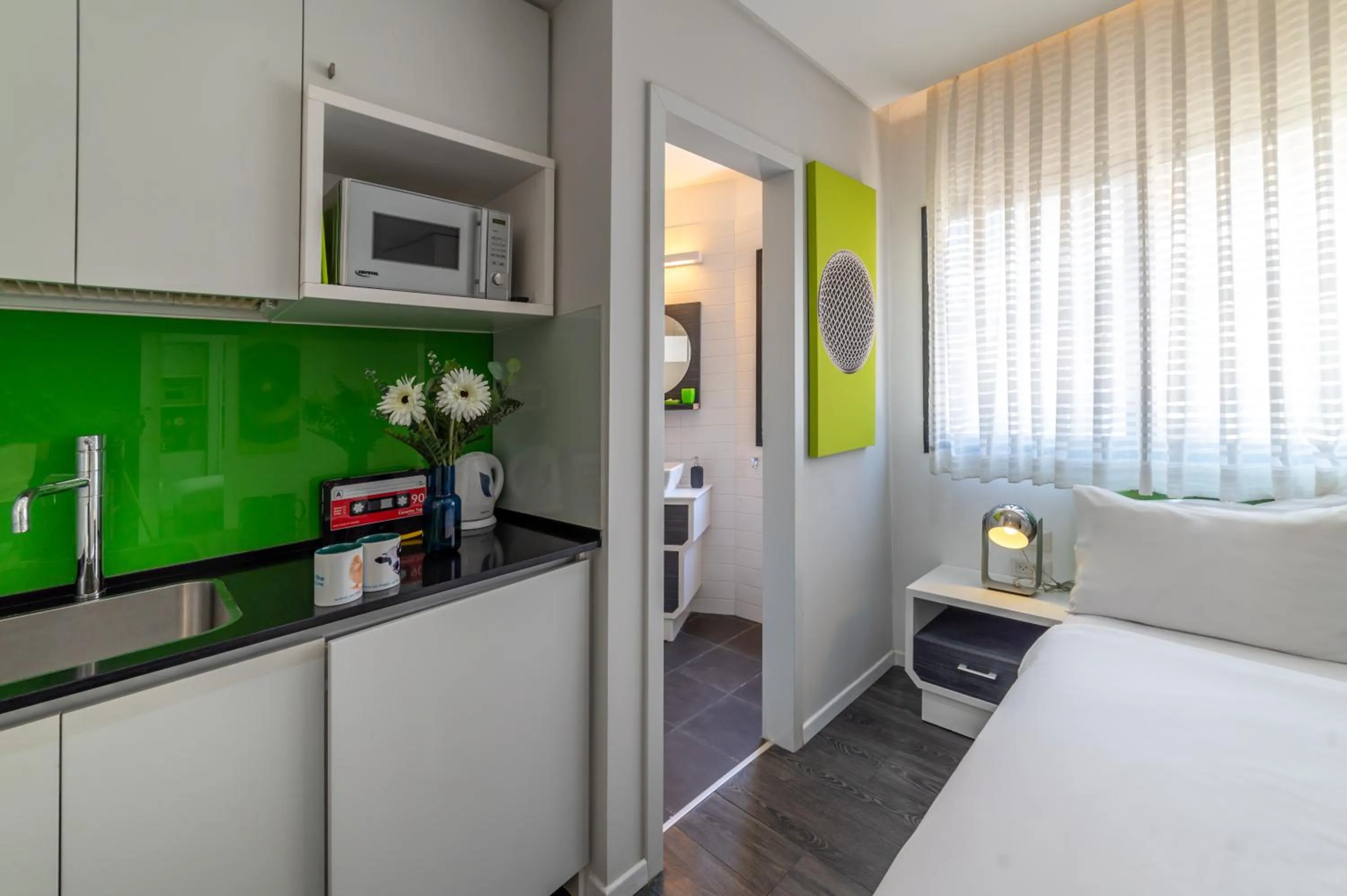 Bedroom, Bed in 130 Rock Apartments