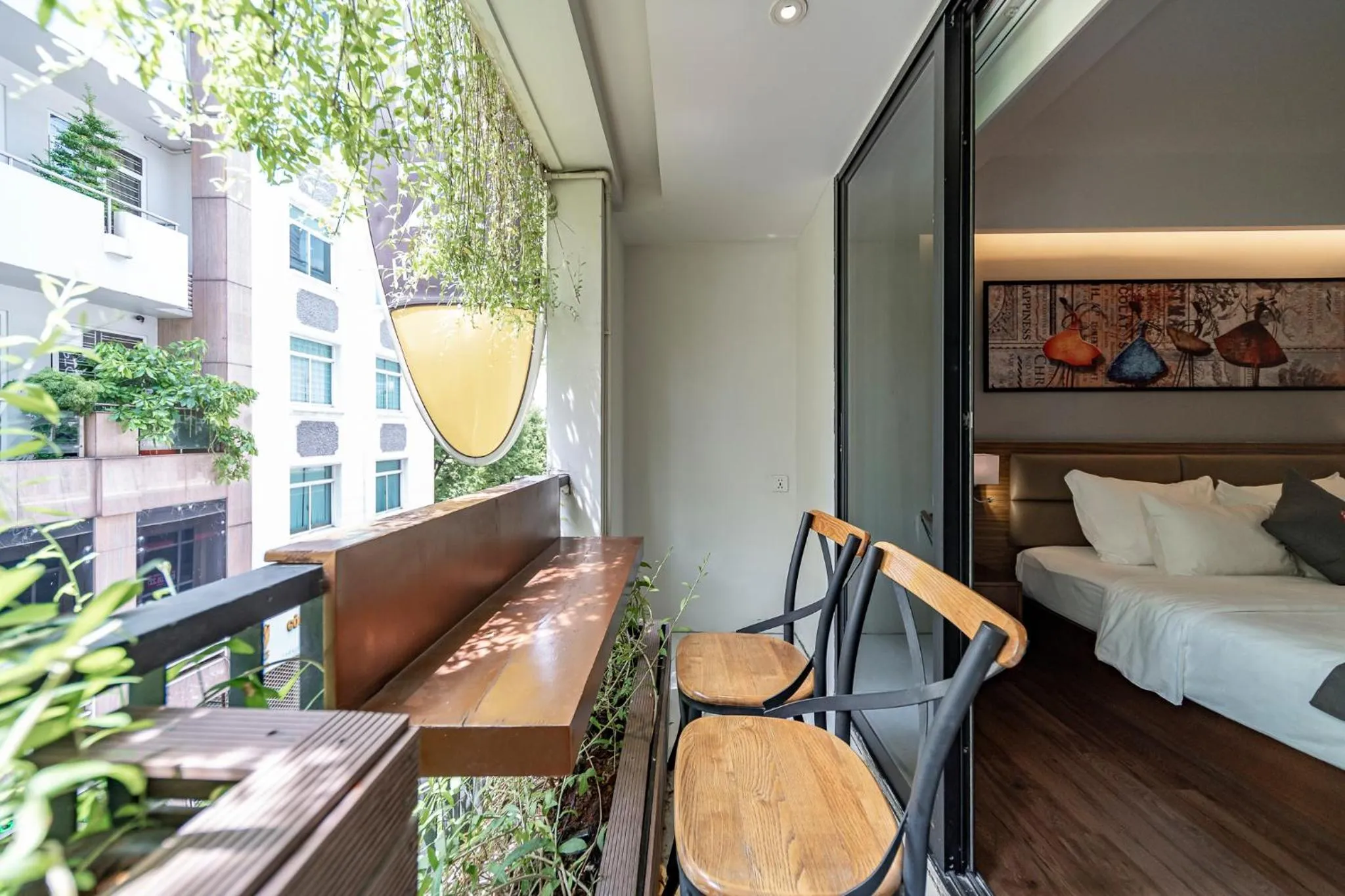 Balcony/Terrace, Bed in Edoya Hotel Ben Thanh