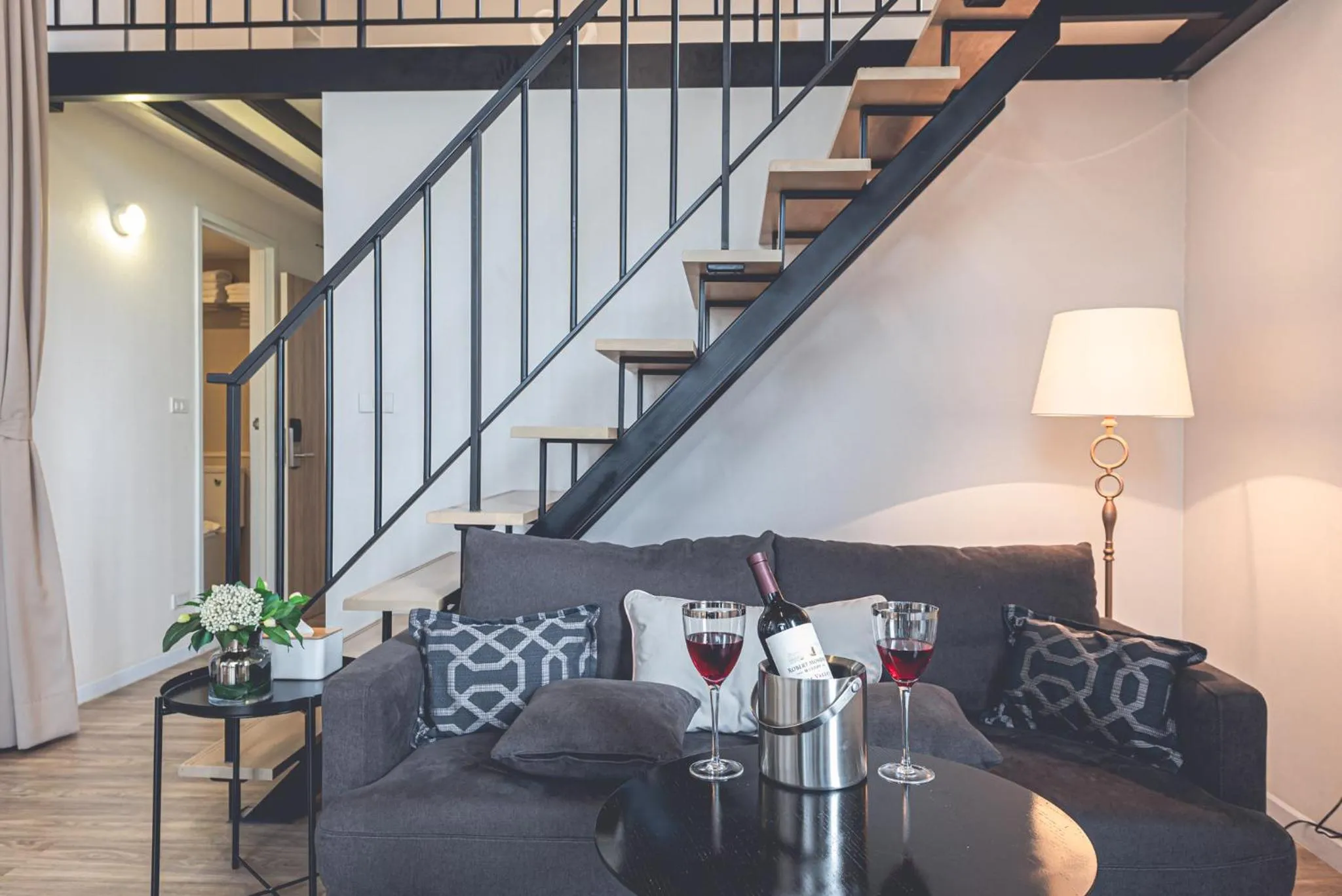 Seating Area in Q-Box Hotel Bangkok Blossom (SHA Plus)