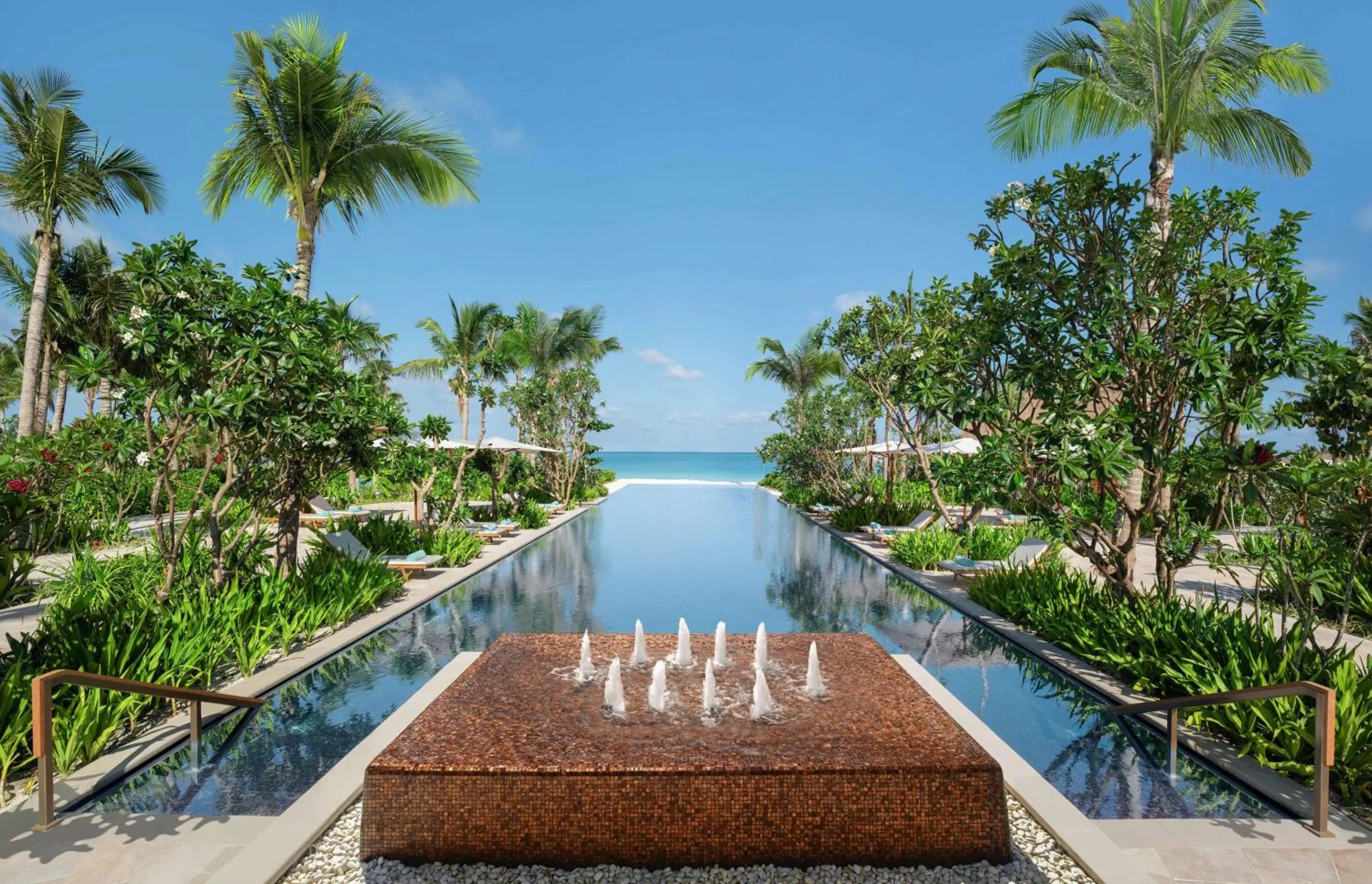 Pool view in Waldorf Astoria Maldives Ithaafushi