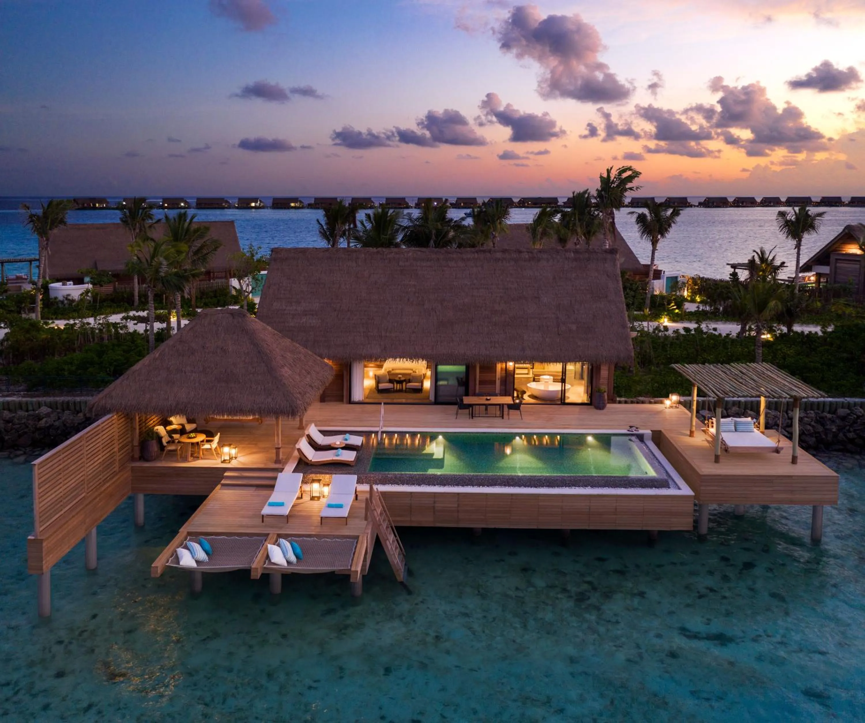 Pool view in Waldorf Astoria Maldives Ithaafushi