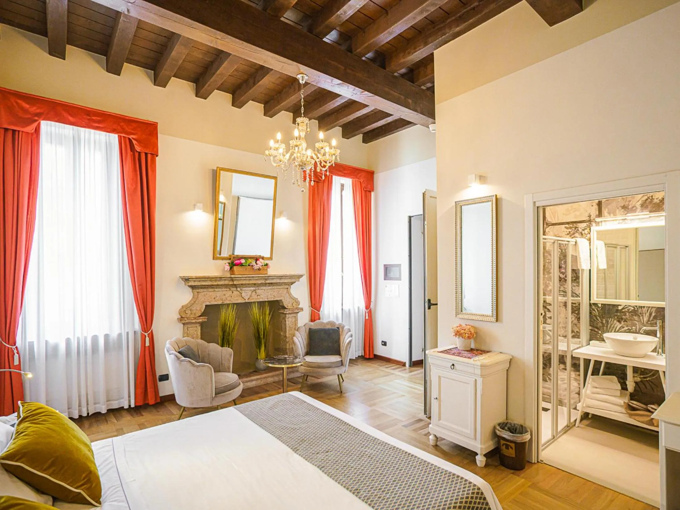 Bed in Hotel Villa Cariola