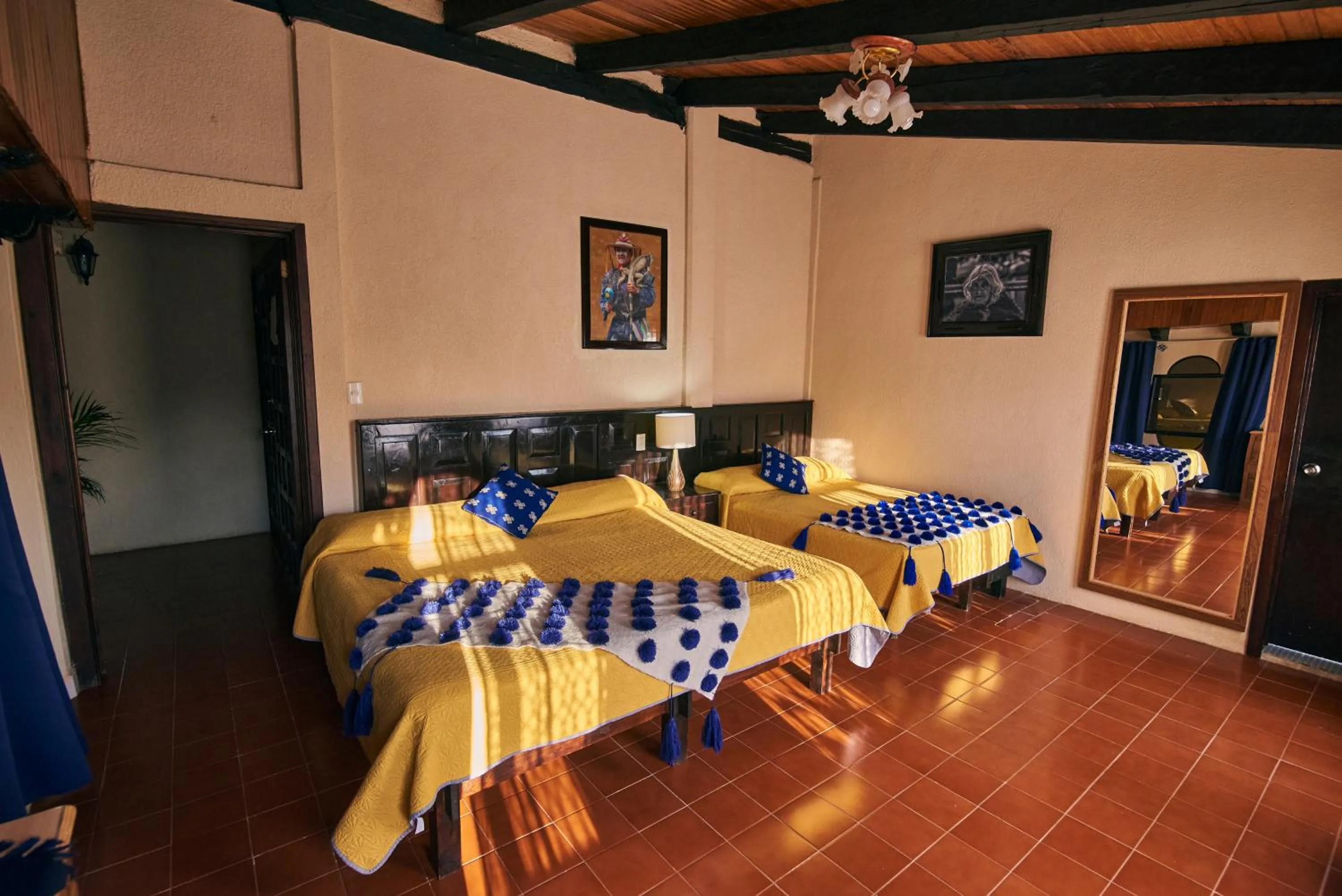 Bed in Hotel Palacio de Moctezuma