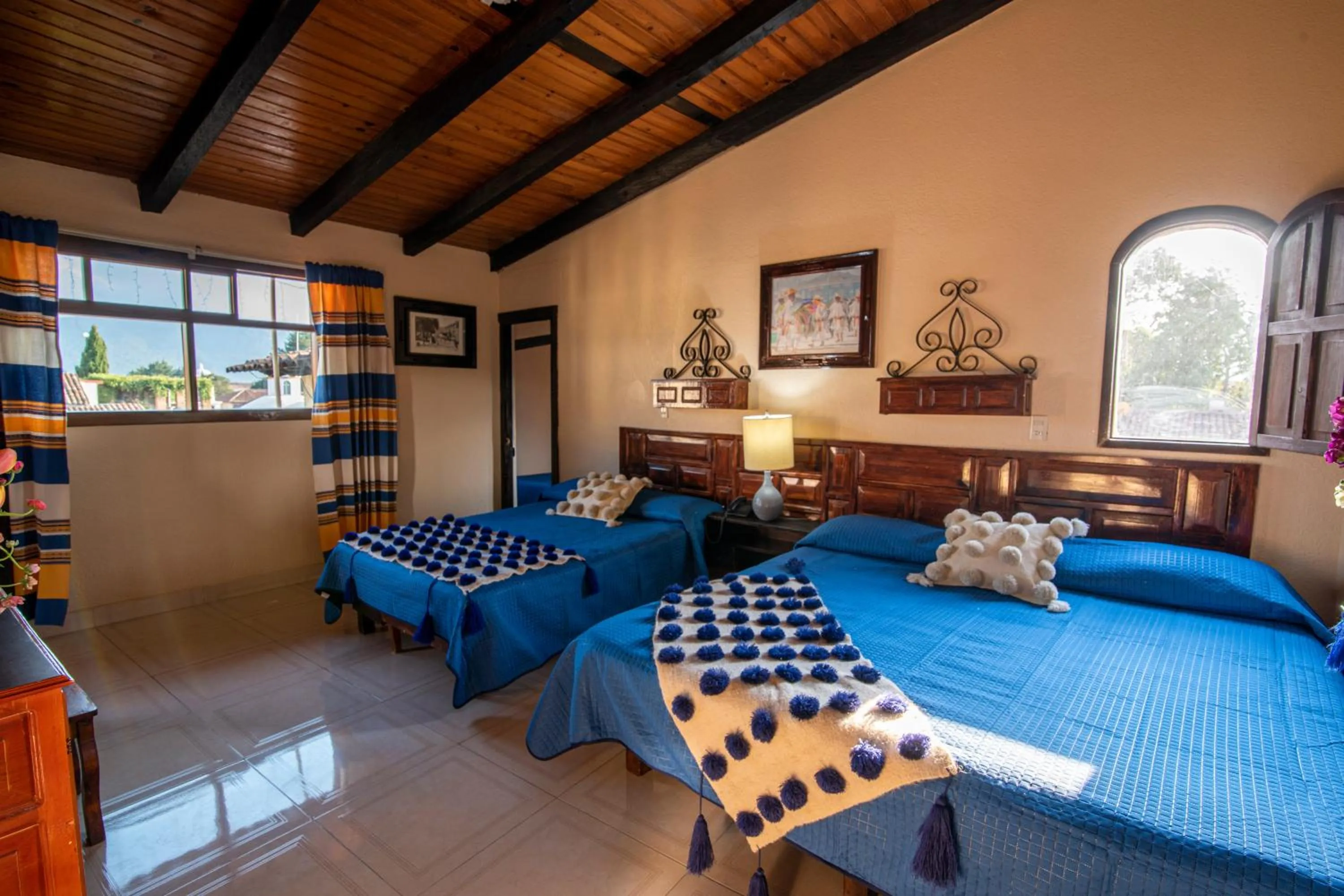 Bed in Hotel Palacio de Moctezuma