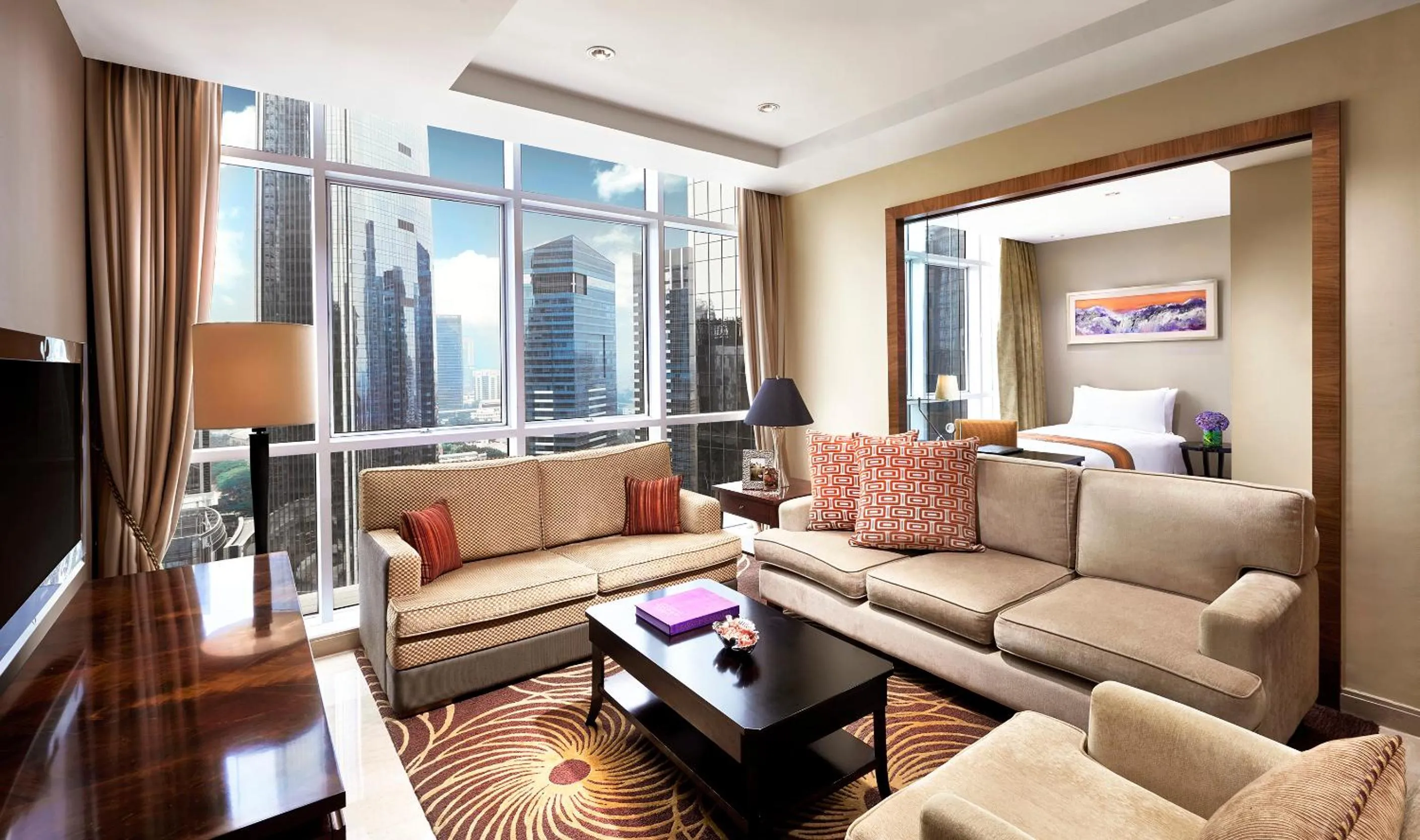 Living room in Oakwood Premier Cozmo Jakarta