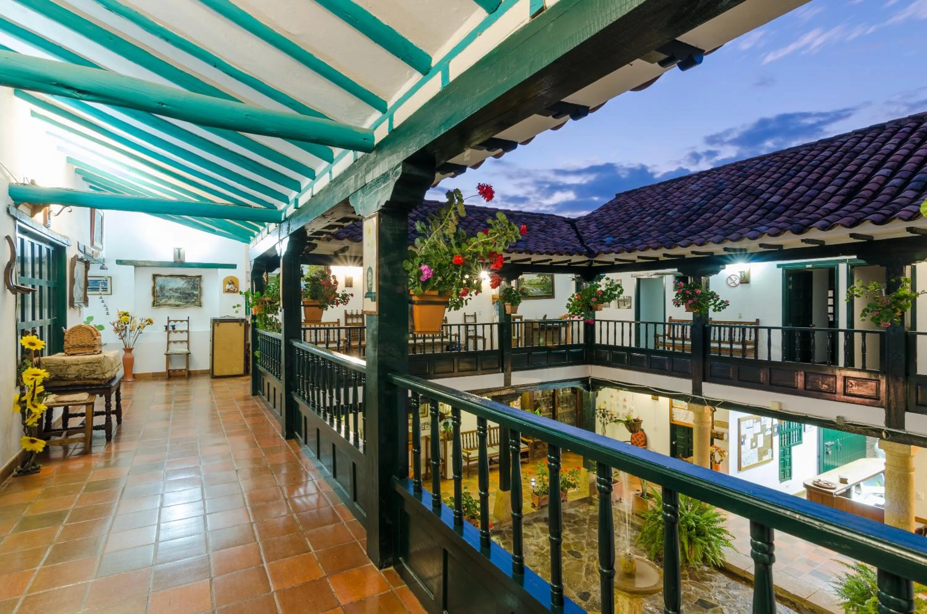 Inner courtyard view in Hotel Antonio Nariño