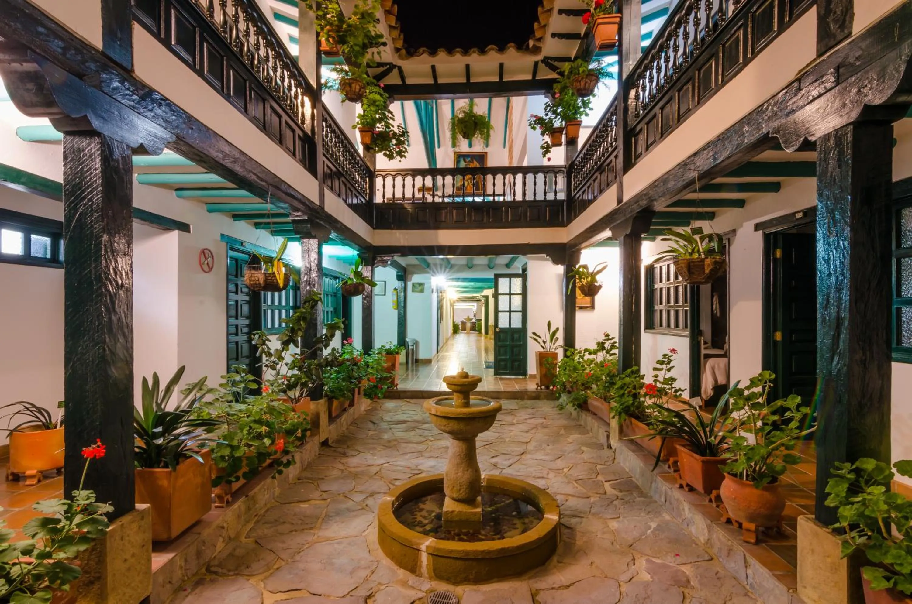 Inner courtyard view in Hotel Antonio Nariño