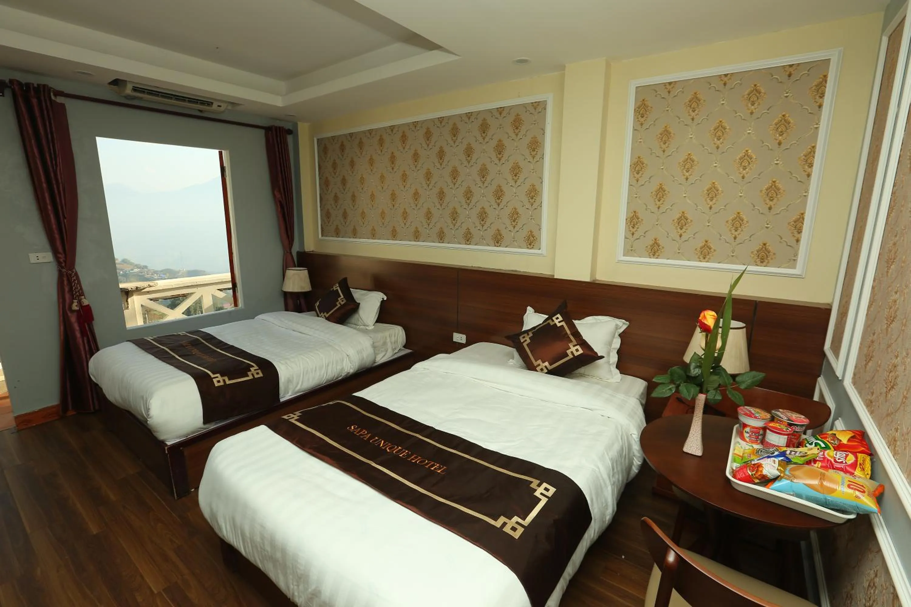 Bed in Sapa Unique Hotel