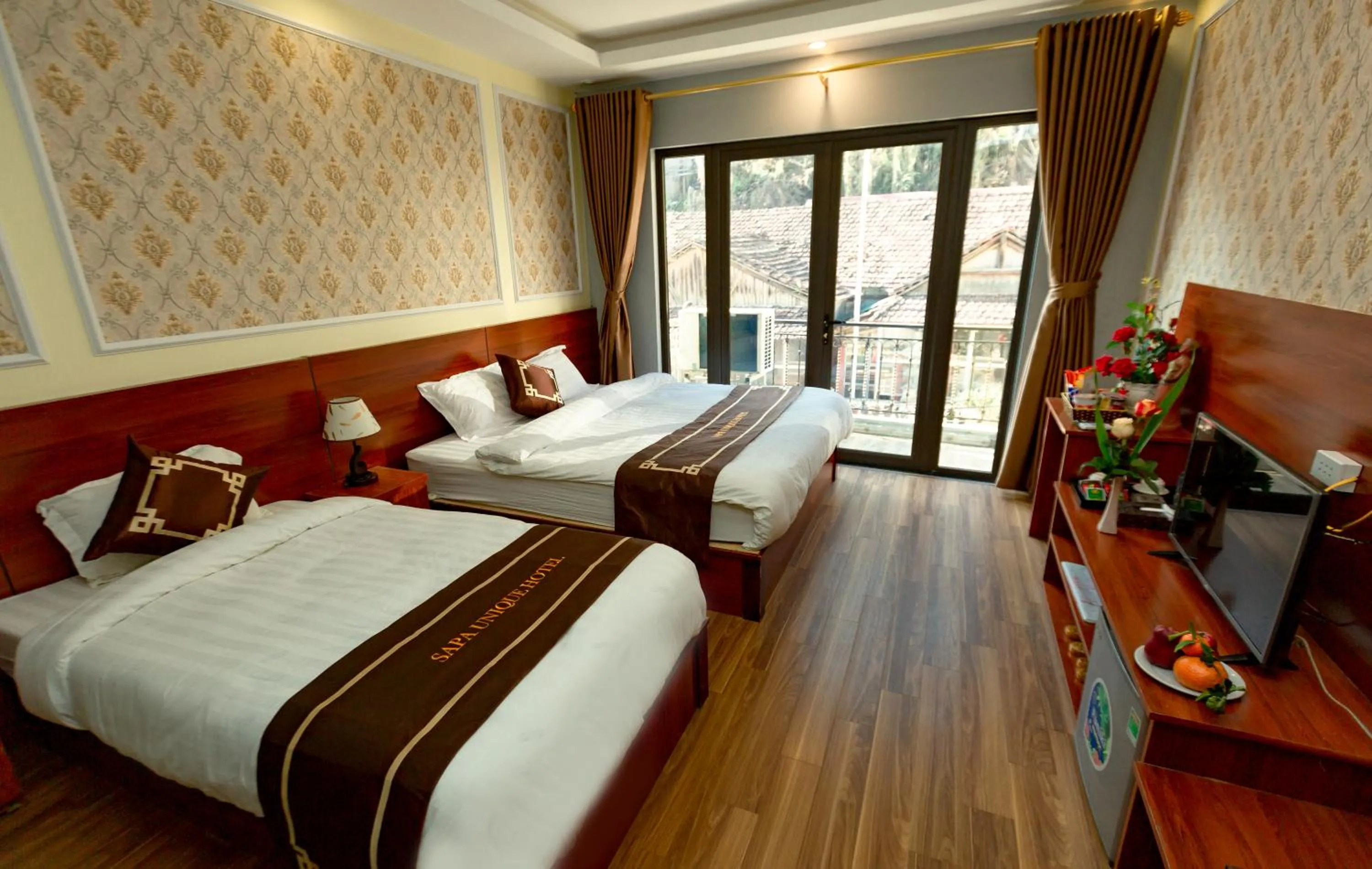 Bed in Sapa Unique Hotel