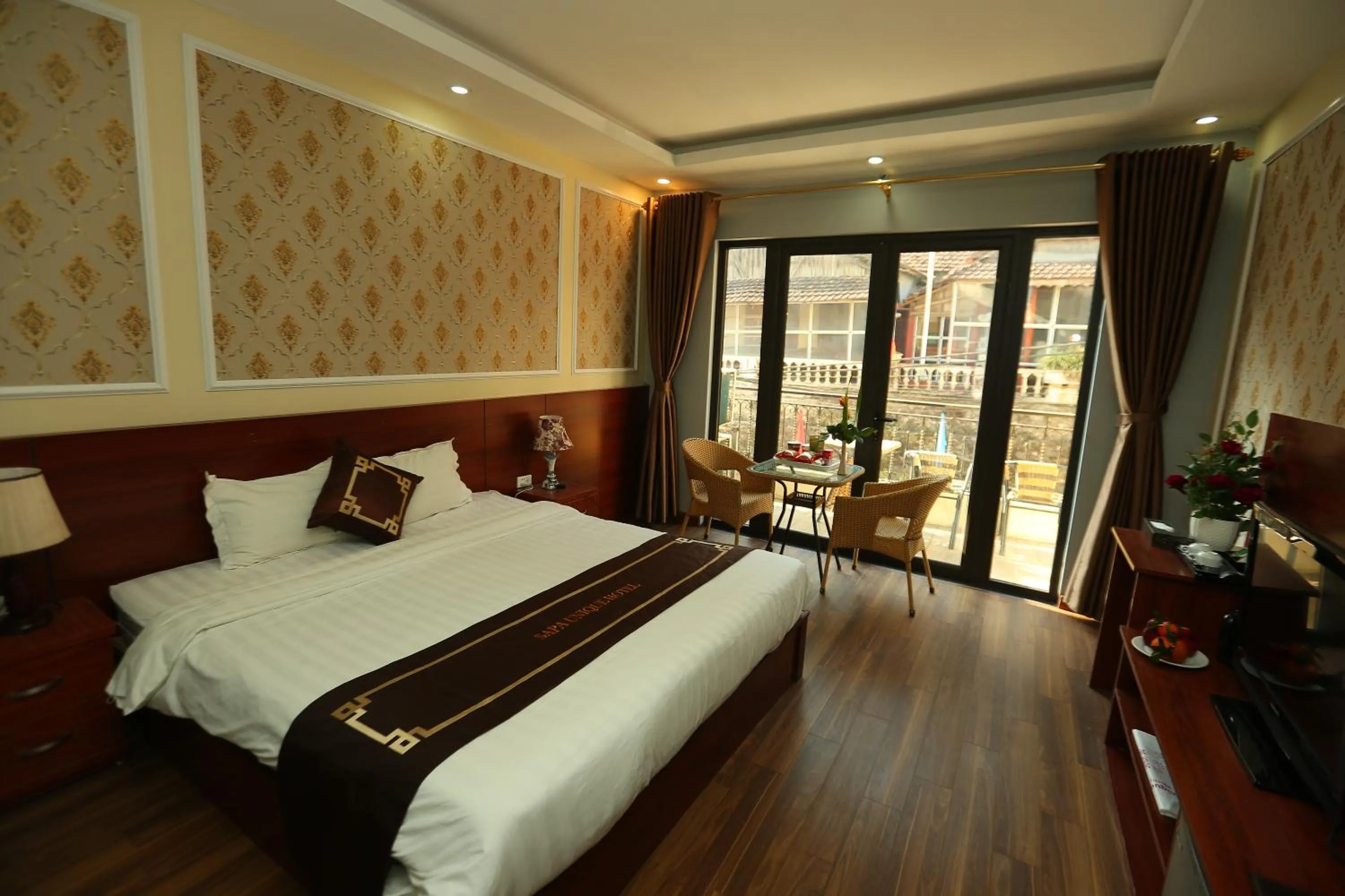 Bed in Sapa Unique Hotel