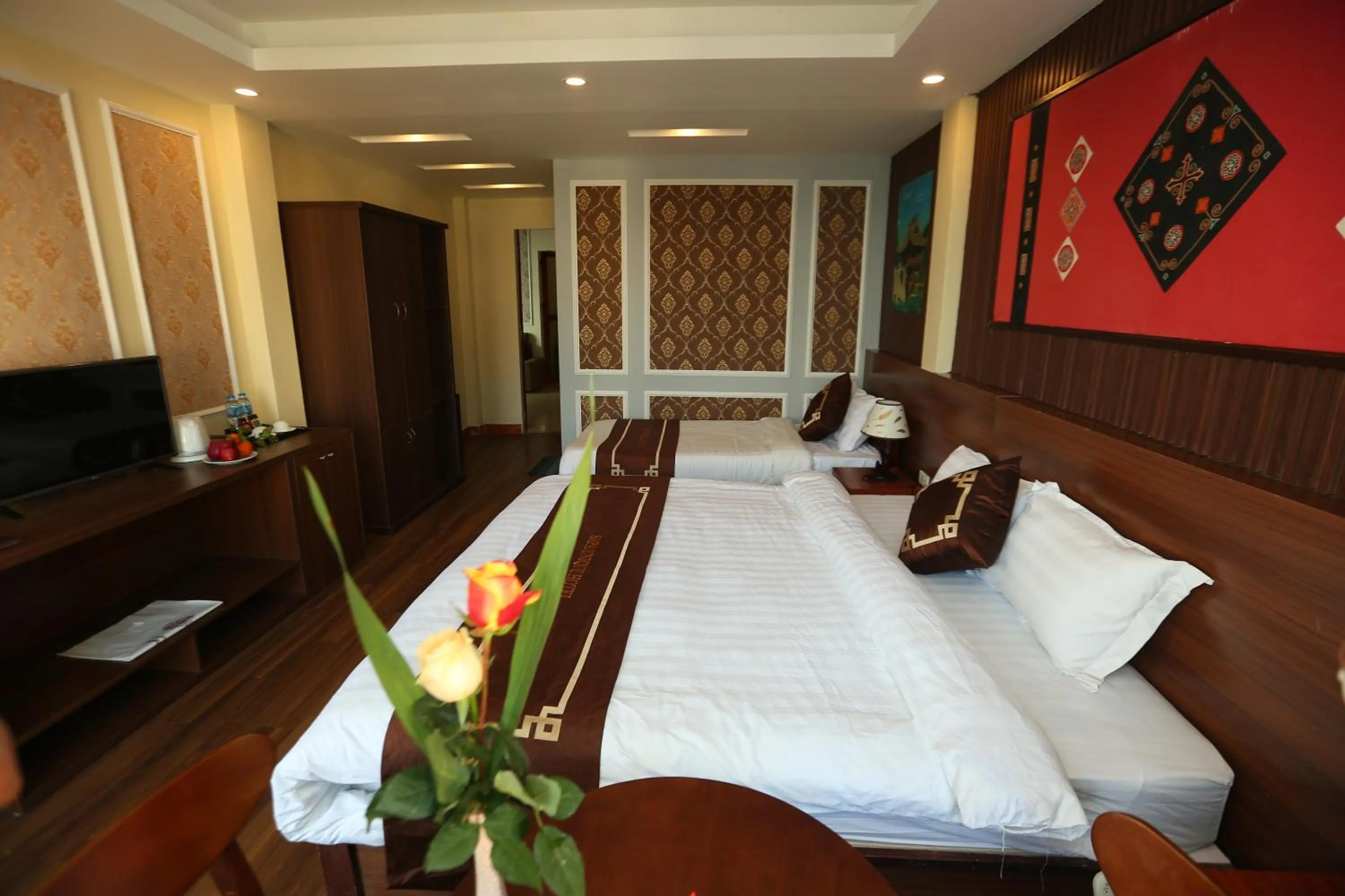 Bed in Sapa Unique Hotel