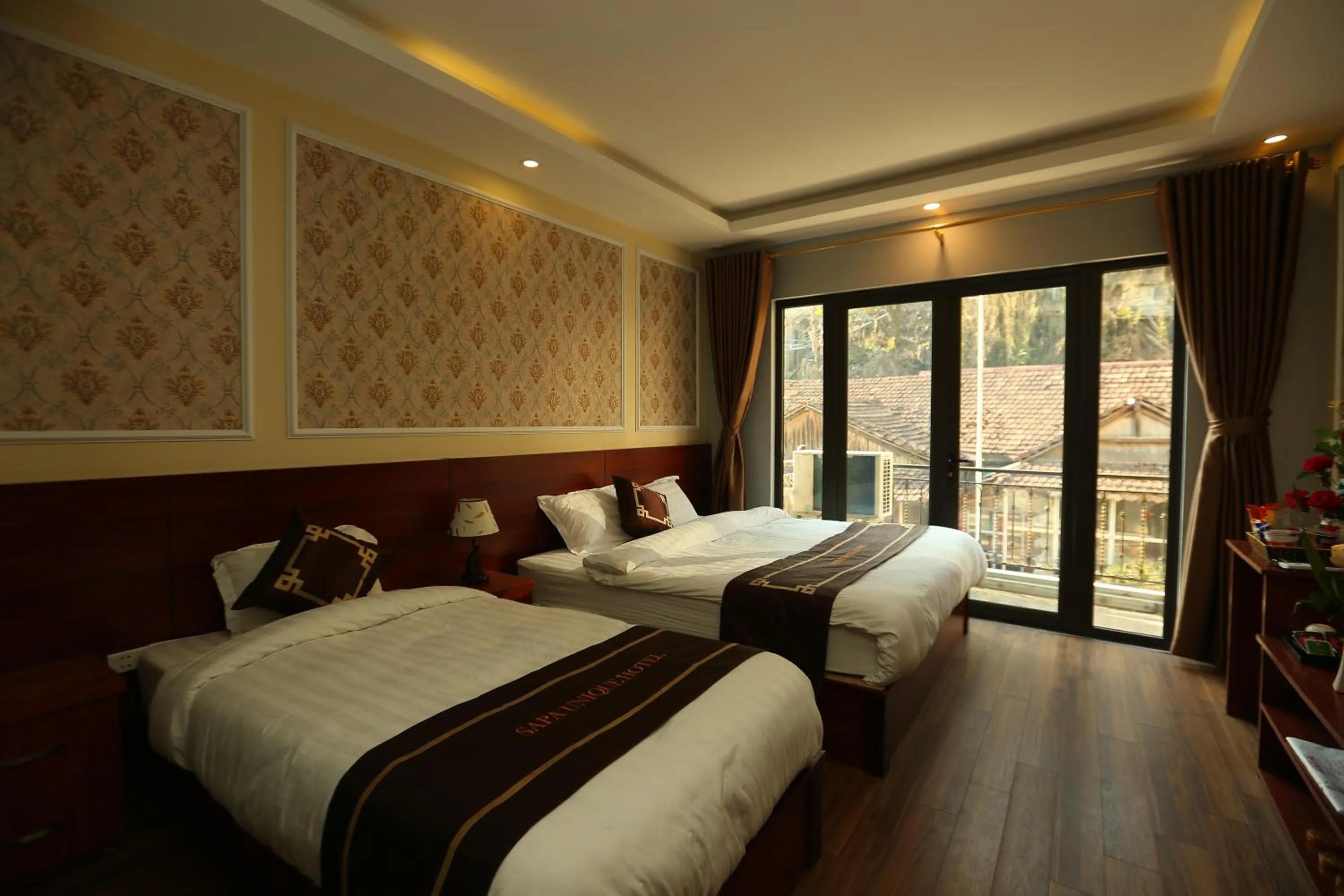 Bed in Sapa Unique Hotel