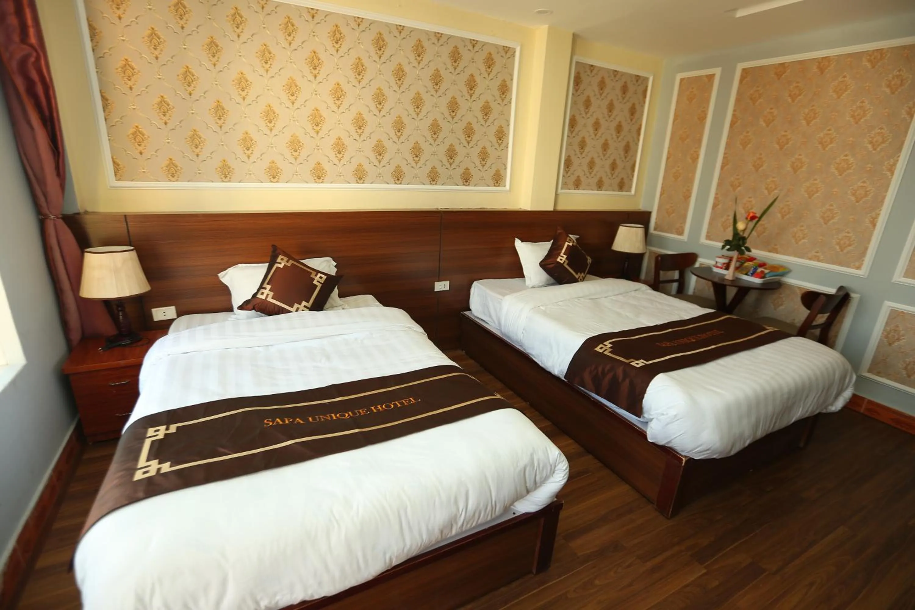 Bed in Sapa Unique Hotel