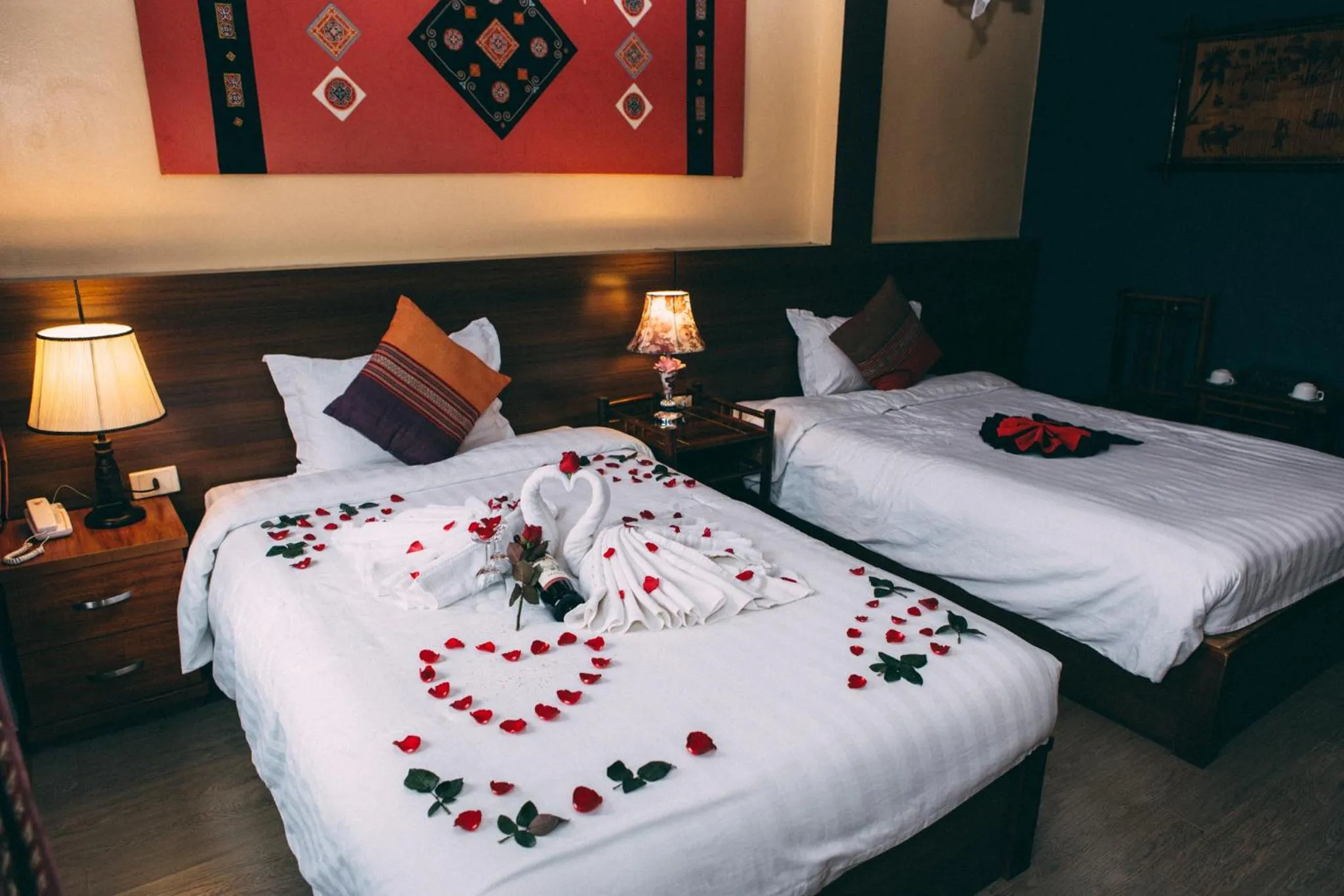 Bed in Sapa Unique Hotel