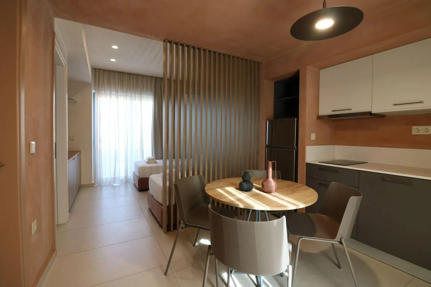 Kitchen or kitchenette in Philoxenia Apartments