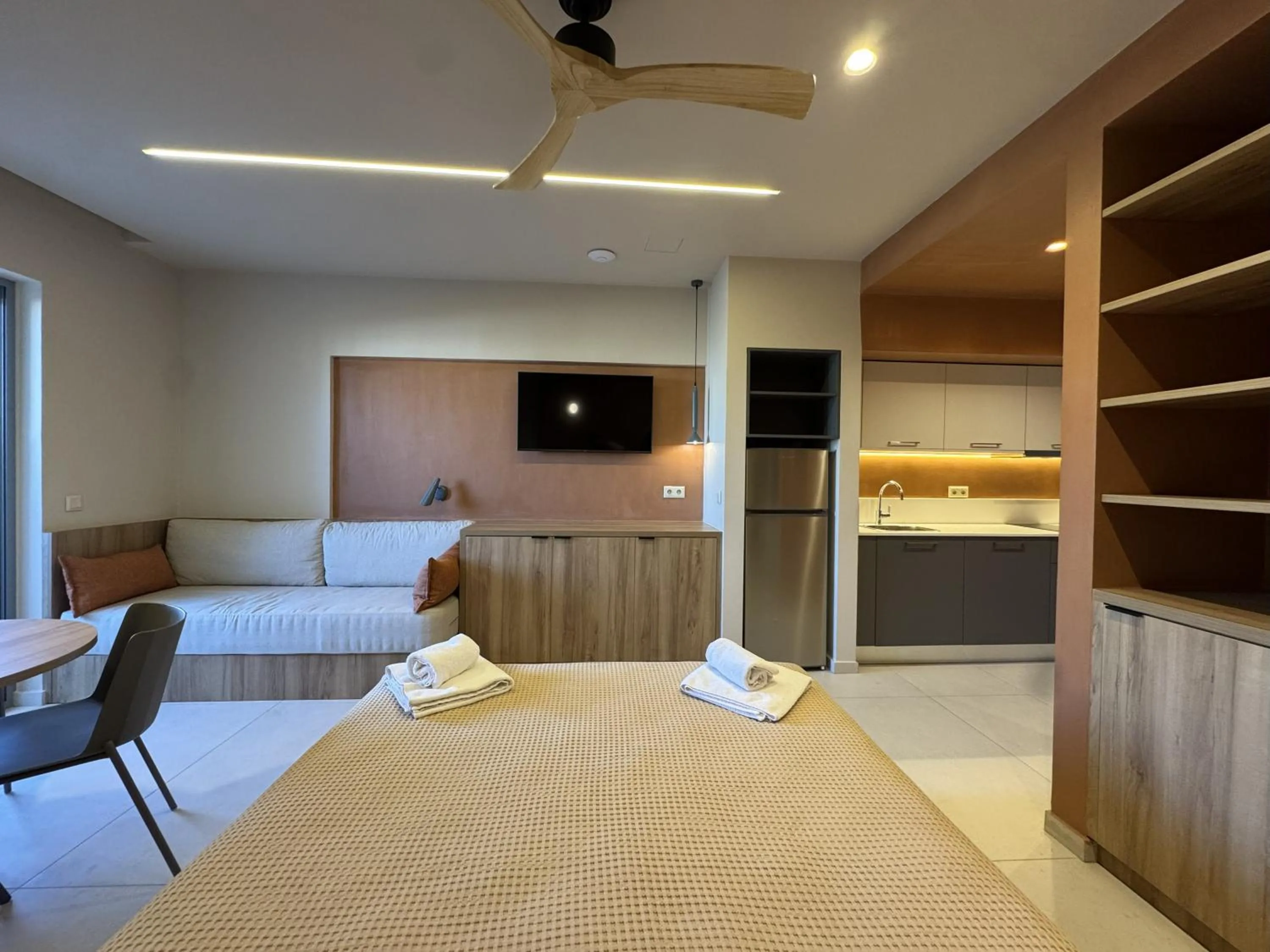 Bed in Philoxenia Apartments