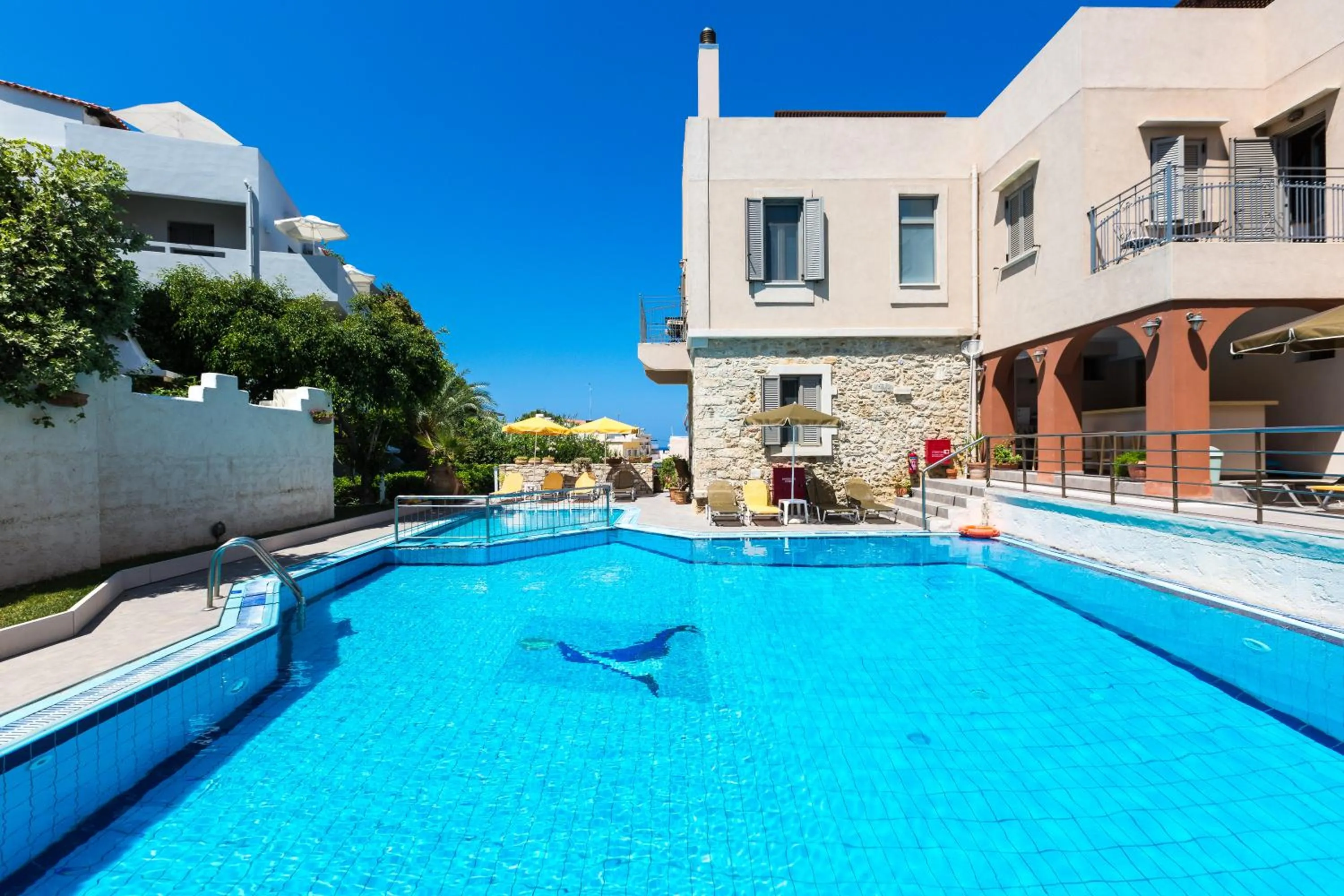 Swimming pool in Philoxenia Apartments