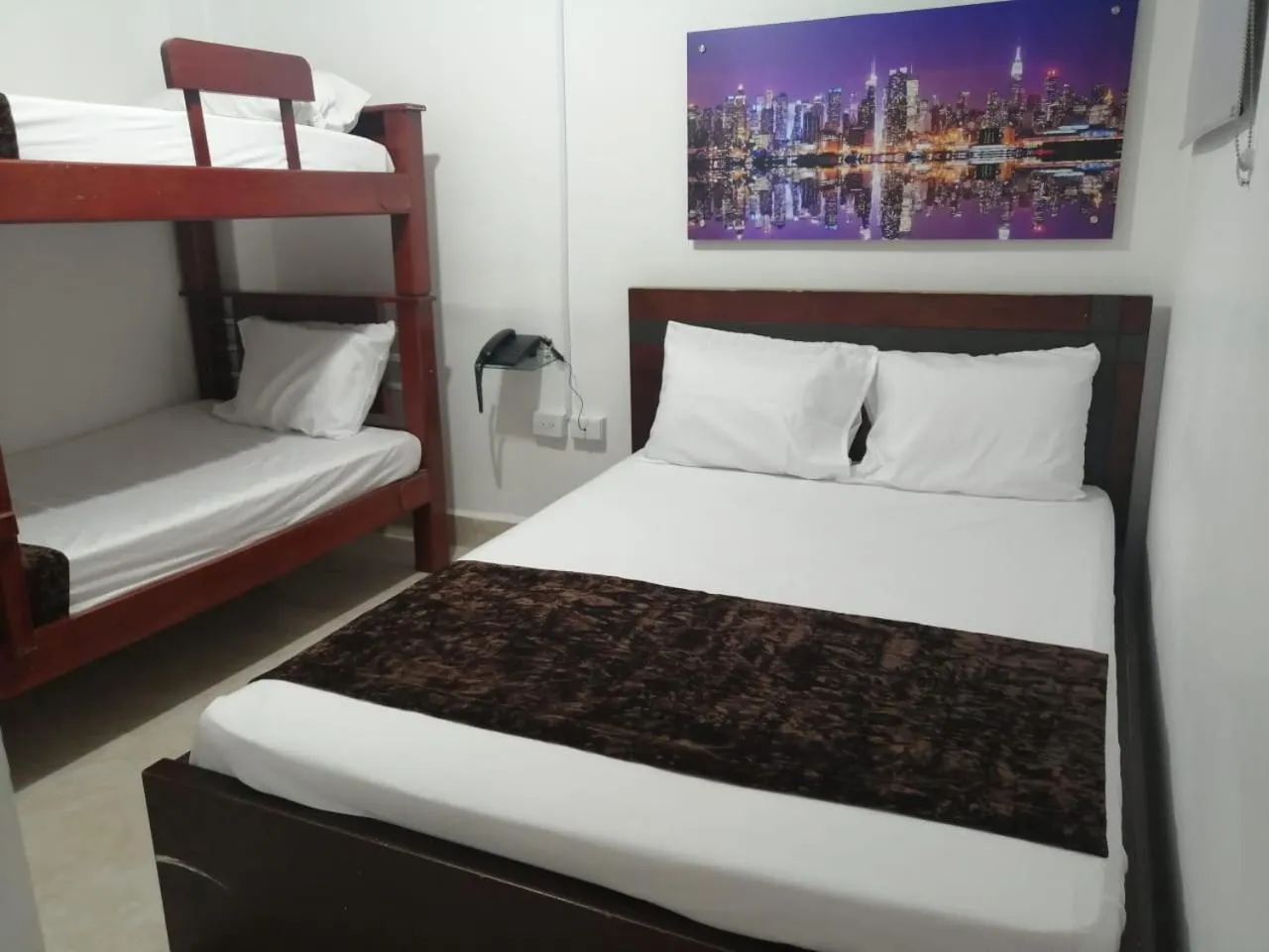 Bed in Hotel Sol del Estadio